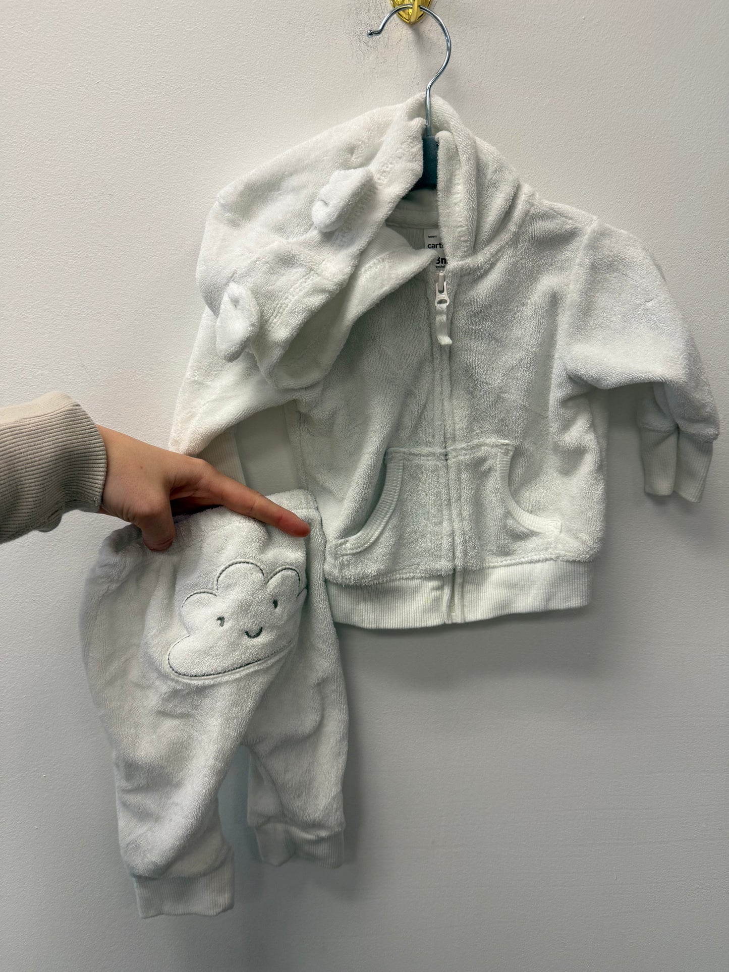CARTERS TERRY CLOTH SWEATER & PANTS SIZE 3M
