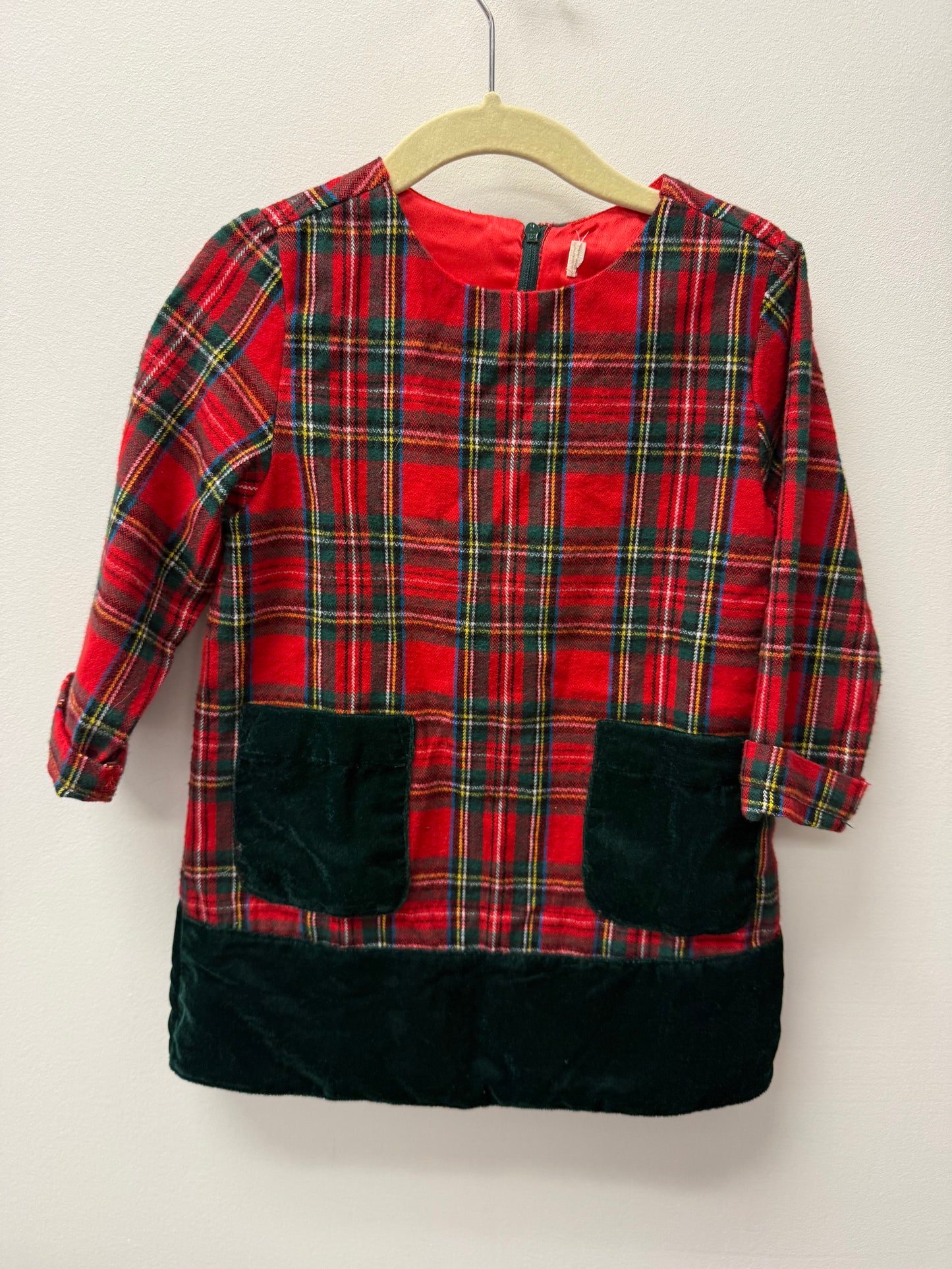 PLAID VELVET CHRISTMAS DRESS SIZE 2T