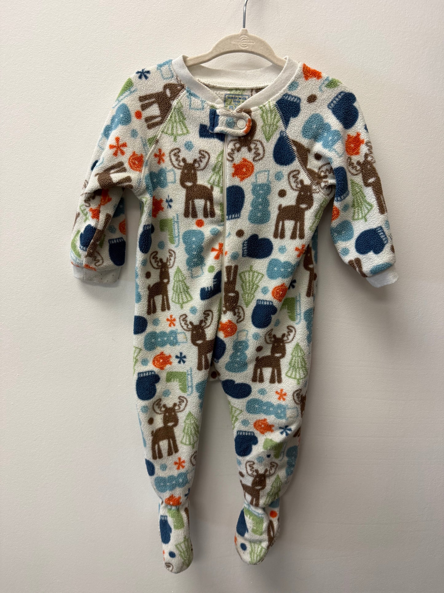 CHILDRENS PLACE FLEECE MOOSE SLEEPER SIZE 6-9M
