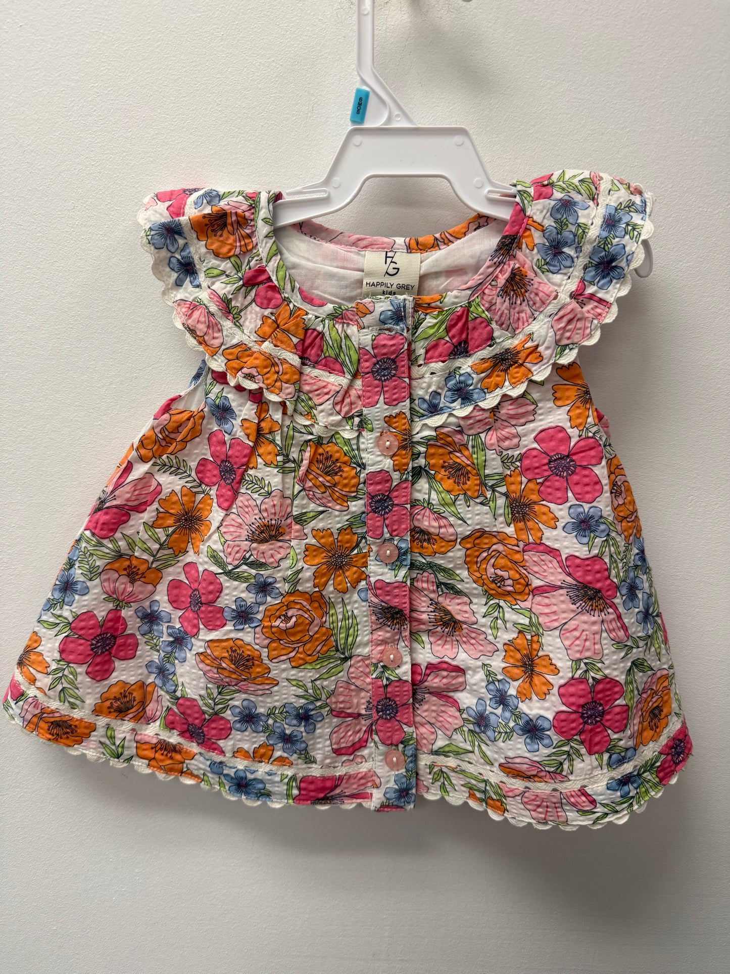 NEW HAPPILY GREY FLORAL DRESS SIZE 12M