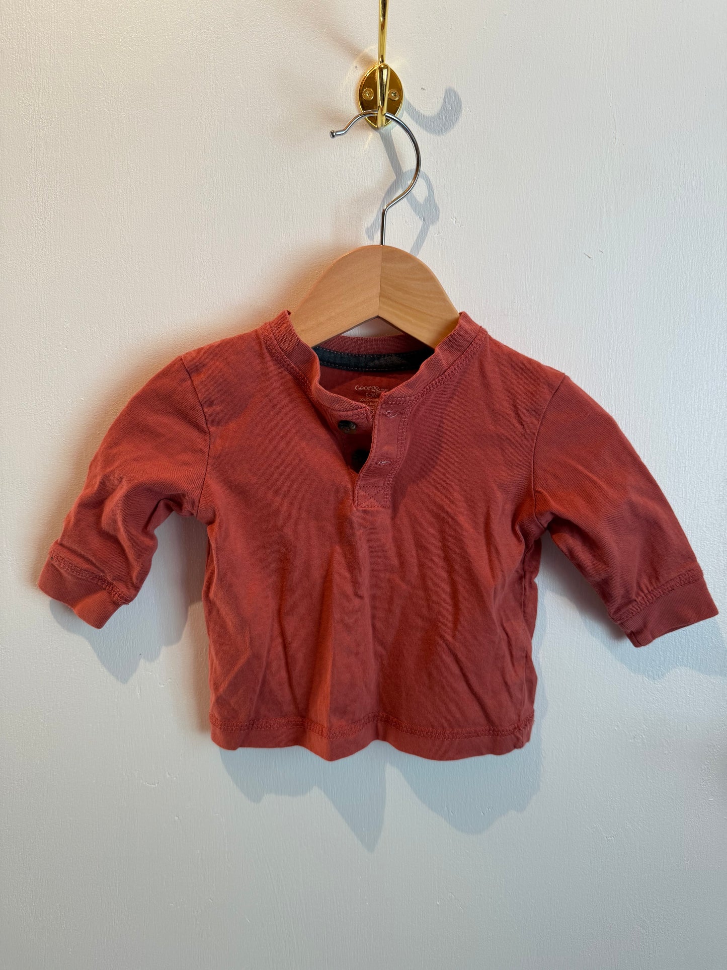 GEORGE RED LONG SLEEVE 0-3M