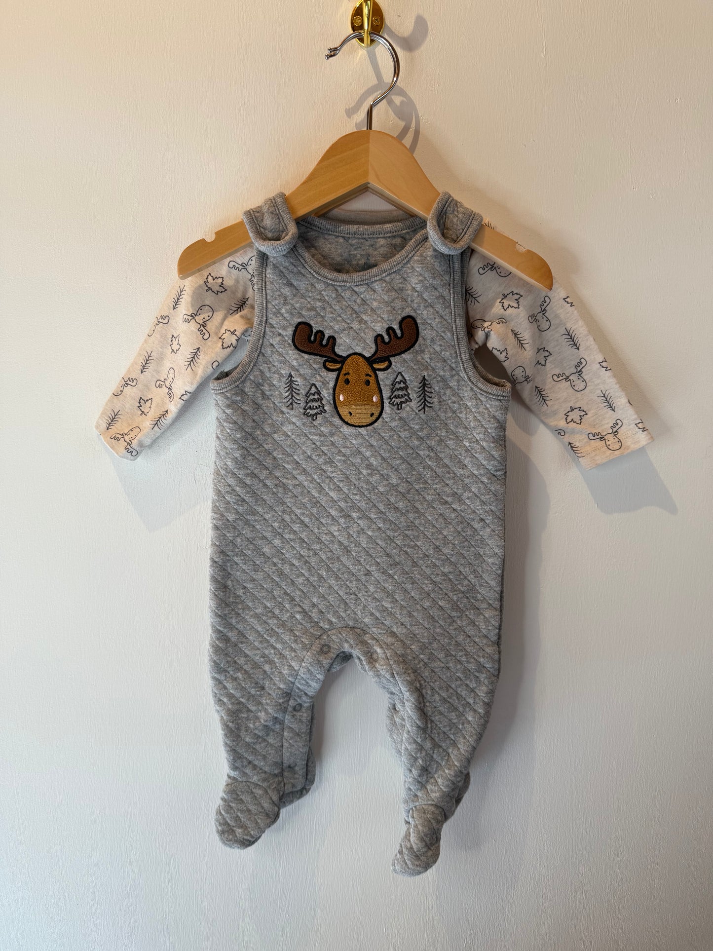 CANADIANA 2 PIECE OVERALL SET 3-6M