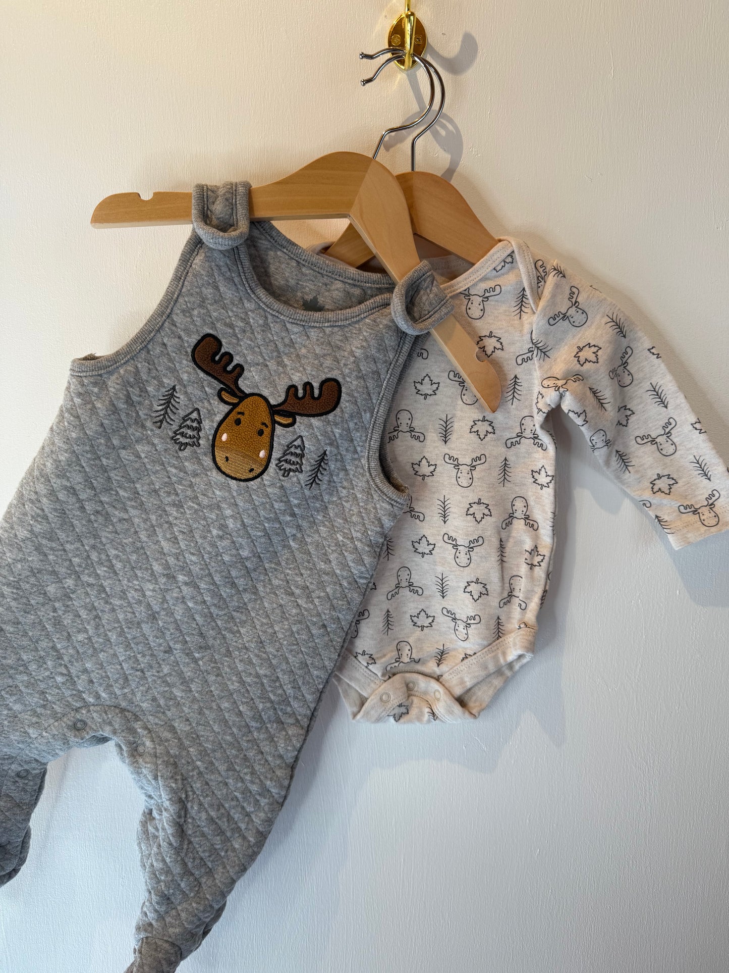 CANADIANA 2 PIECE OVERALL SET 3-6M