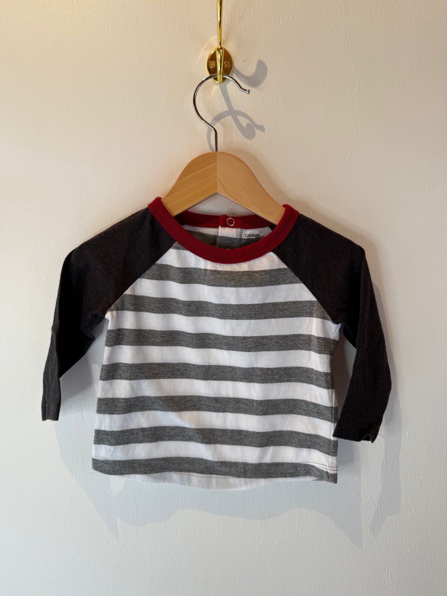 GEORGE GREY STRIPPED LONGSLEEVE 6-12M