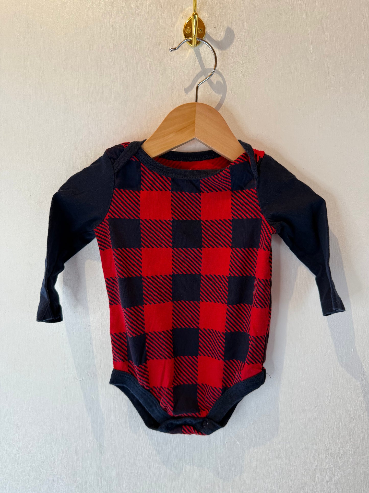 GEORGE PLAID ONESIE 6-12M