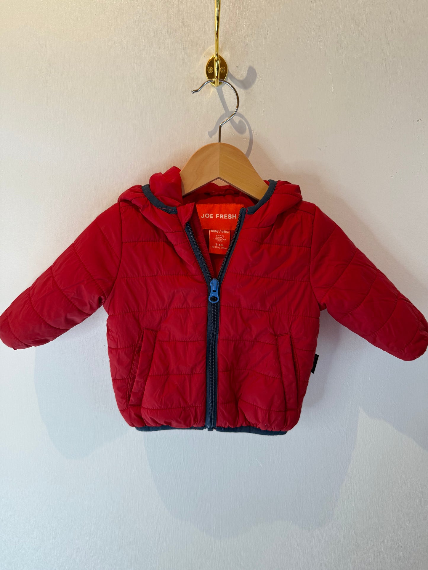 JOE FRESH RED PUFFER JACKET 3-6M