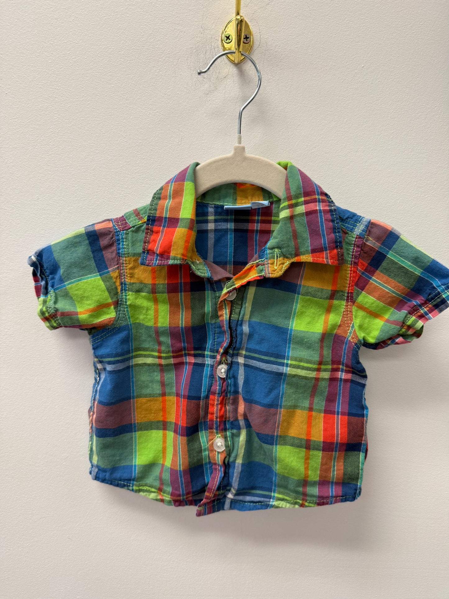 CHILDRENS PLACE COLORFUL BUTTON UP SIZE 3-6M
