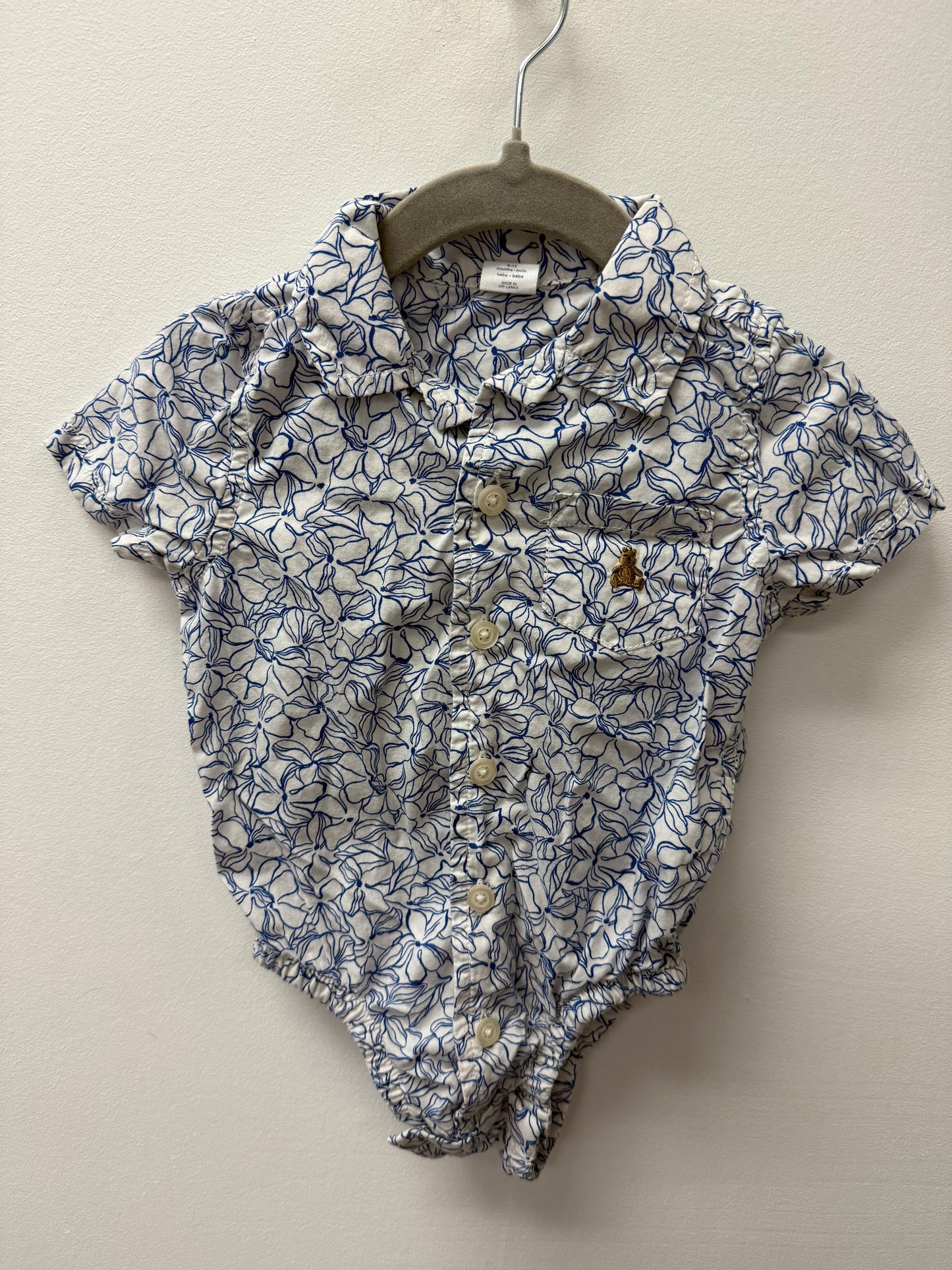 BABY GAP DRESS SHIRT ONESIE SIZE 6-12M