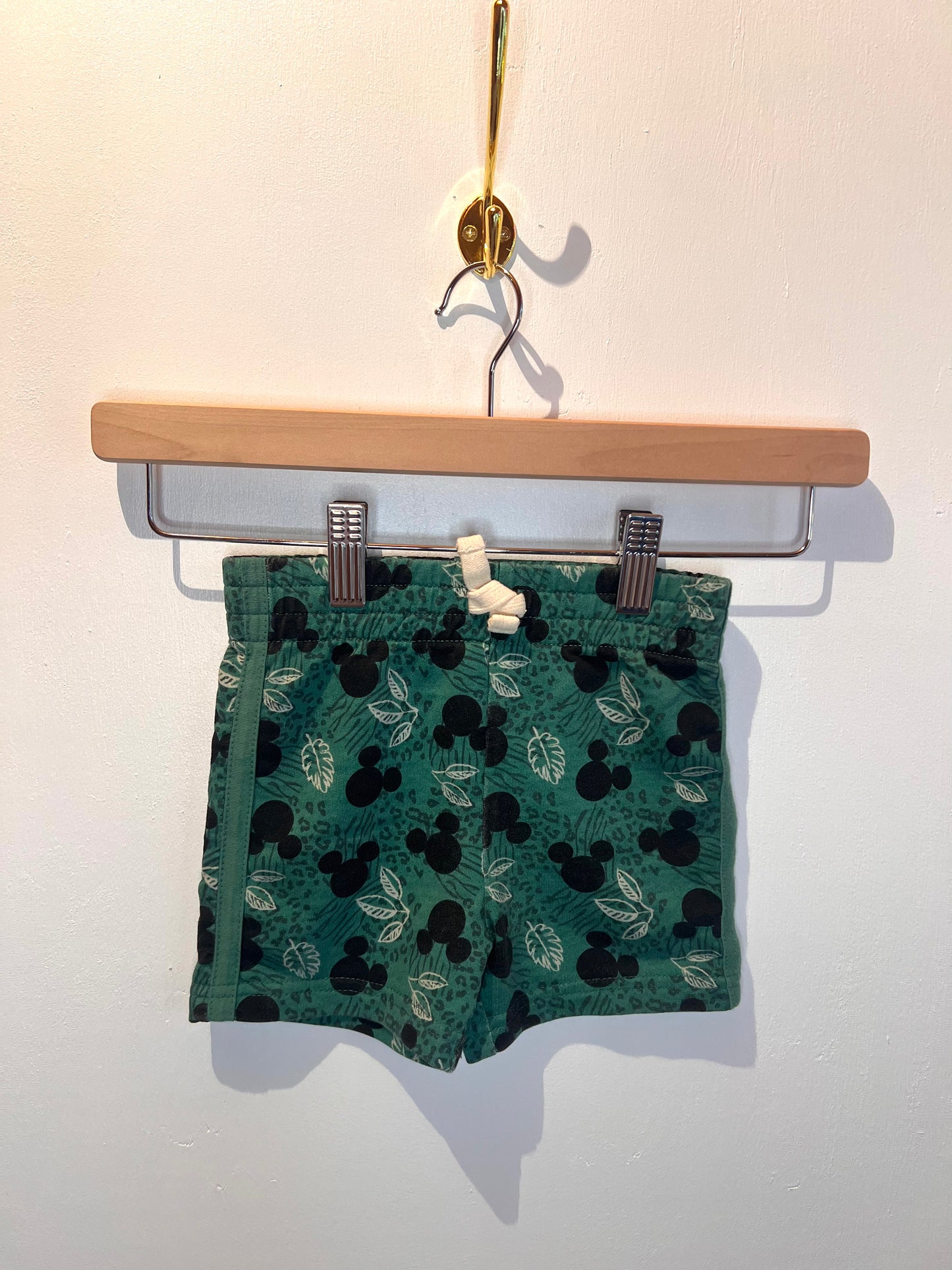 JOE FRESH GREEN MICKEY SHORTS 6-12M