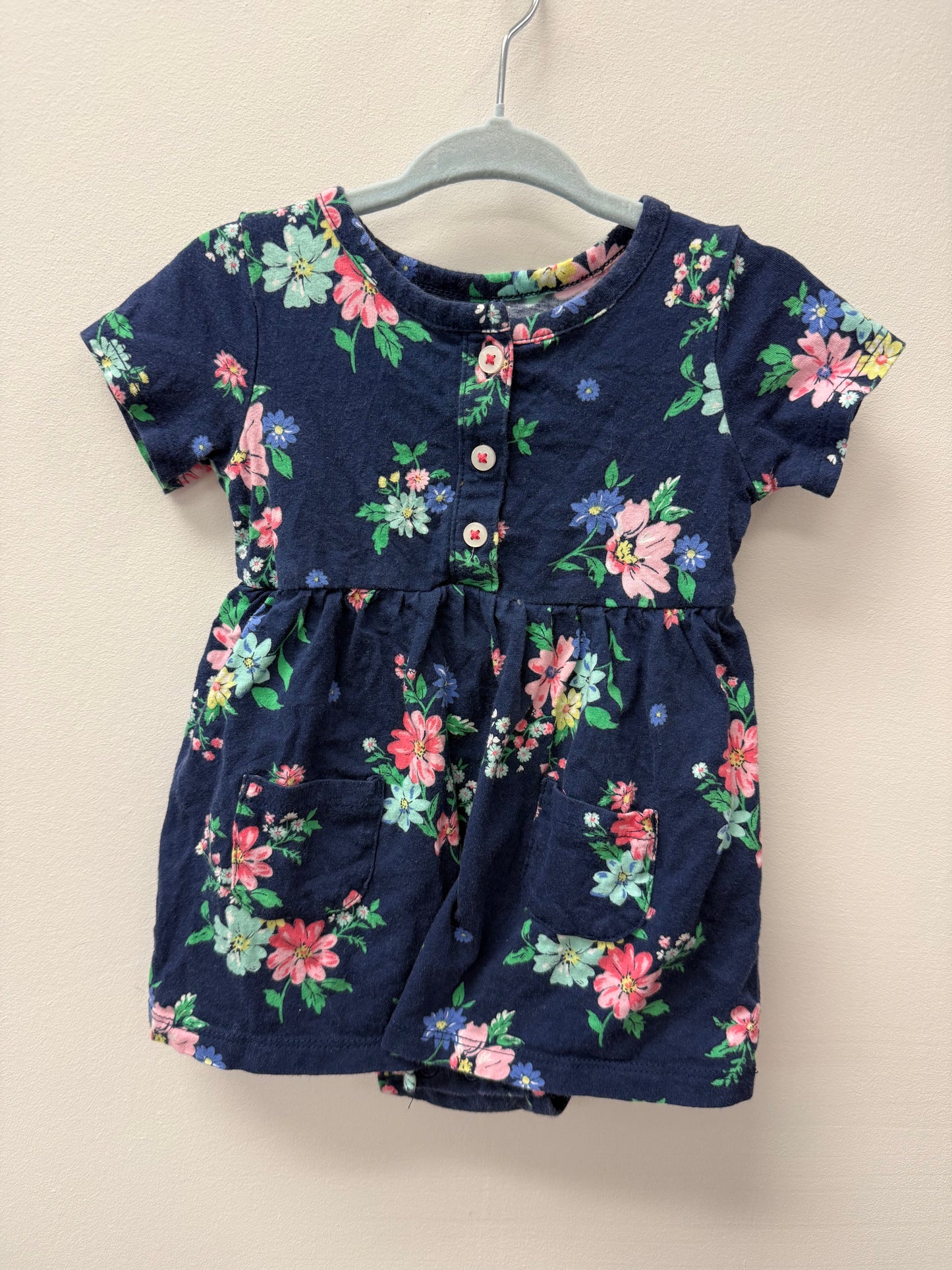 CARTERS FLORAL ONESIE DRESS SIZE 9M