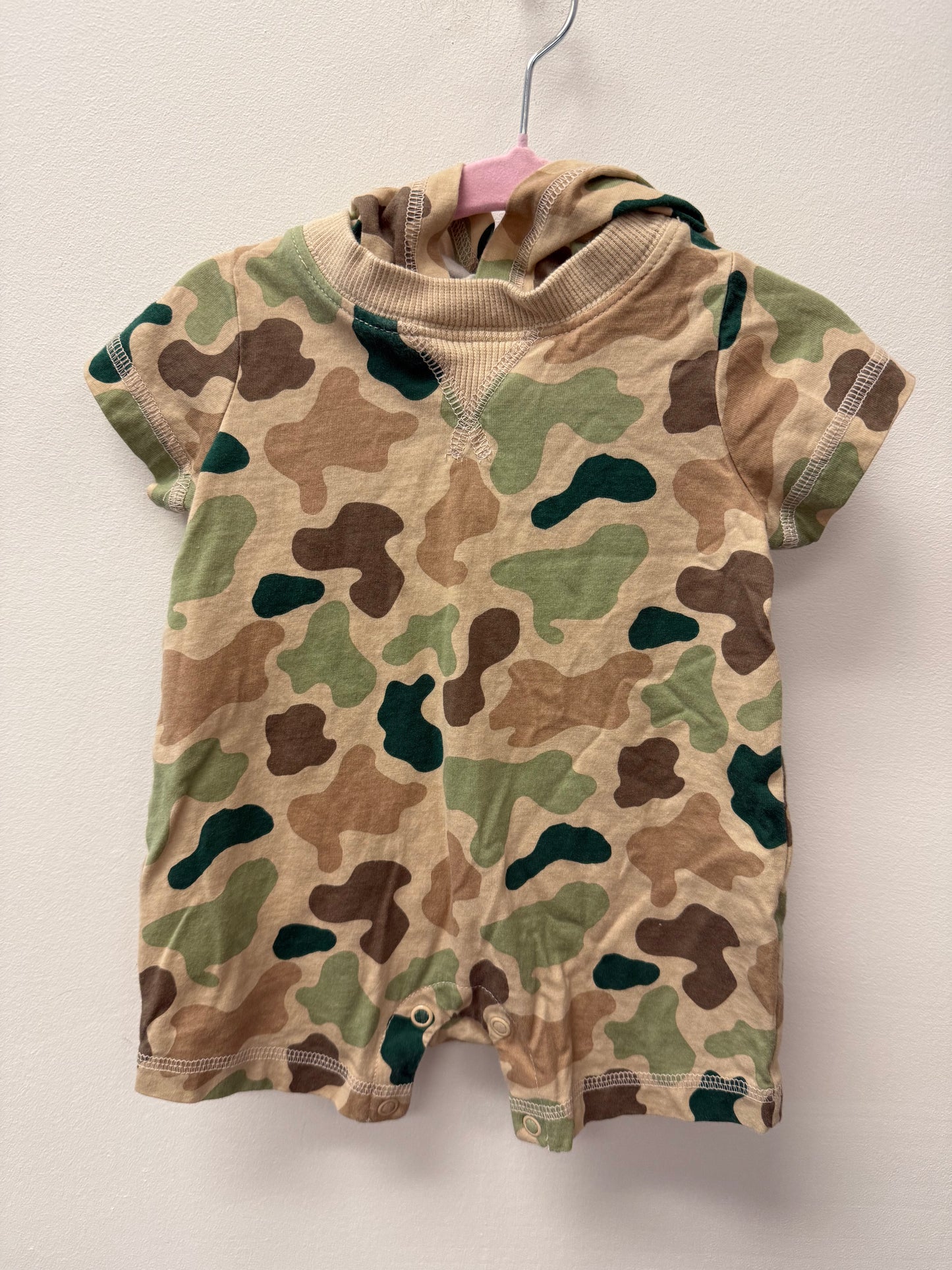 CARTERS CAMO HOODED ROMPER SIZE 3M