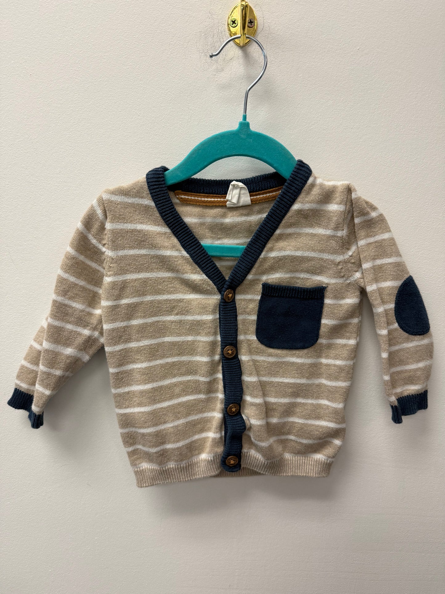 H&M STRIPPED CARDIGAN SIZE 6-9M