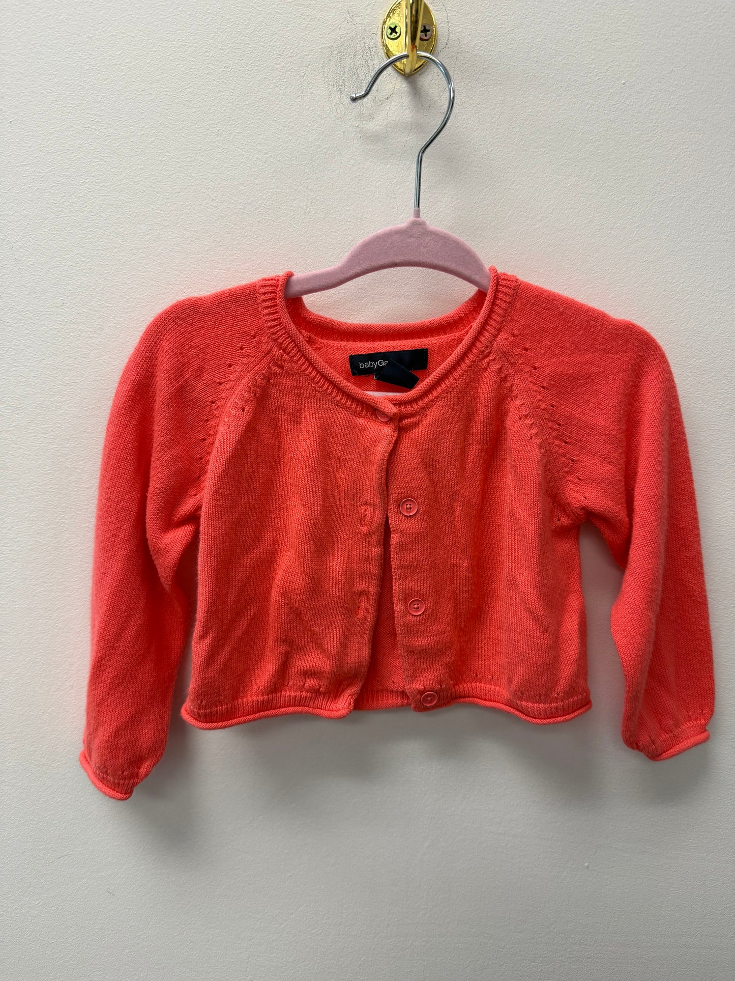 BABY GAP CORAL CARDIGAN SIZE 6-12M