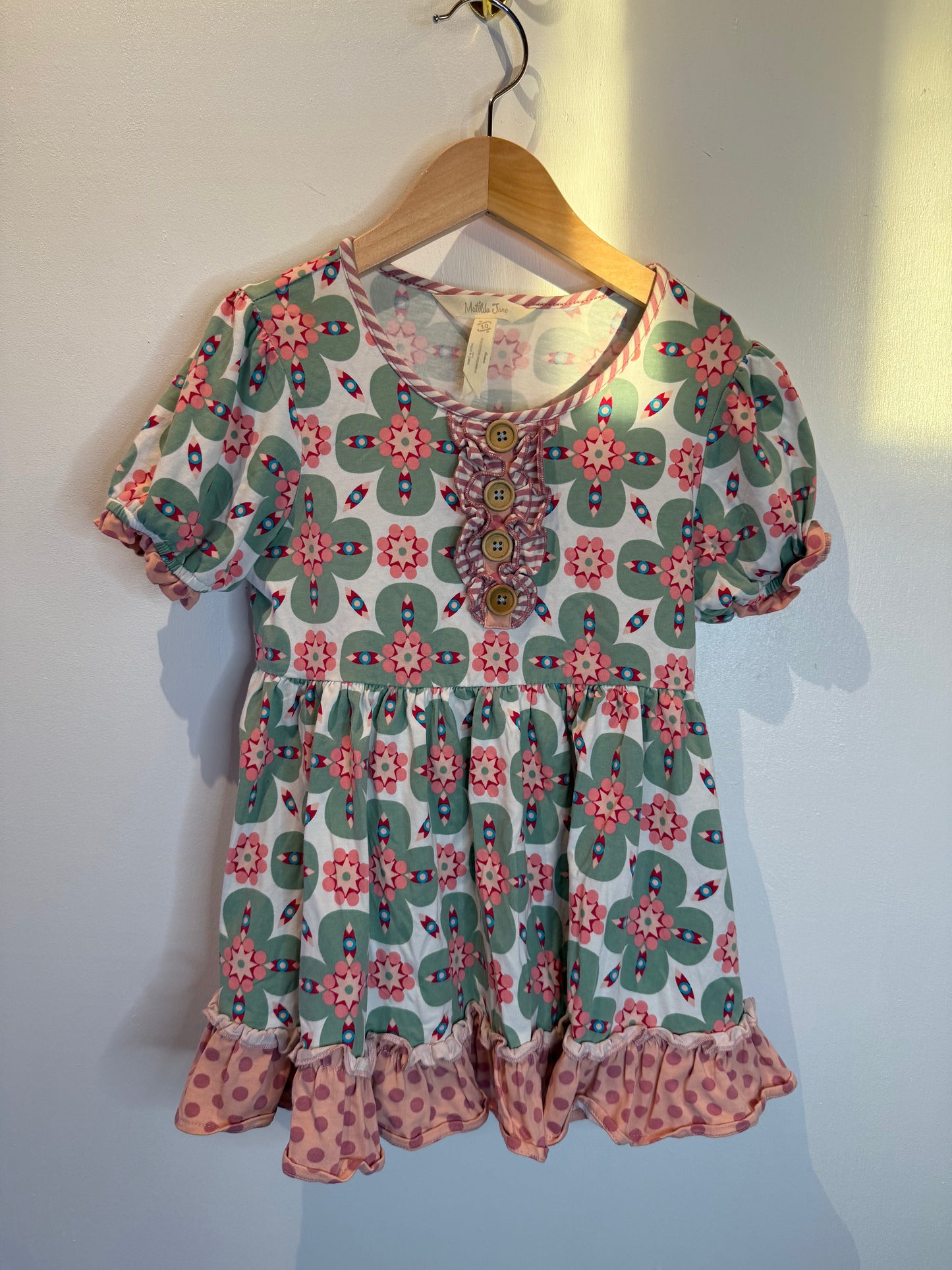 Matilda Jane pink & green abstract shirt size 10