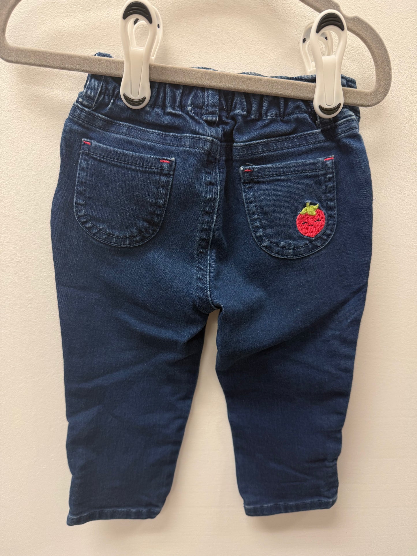 GYMBOREE STRAWBERRY POCKET JEANS SIZE 6-12M