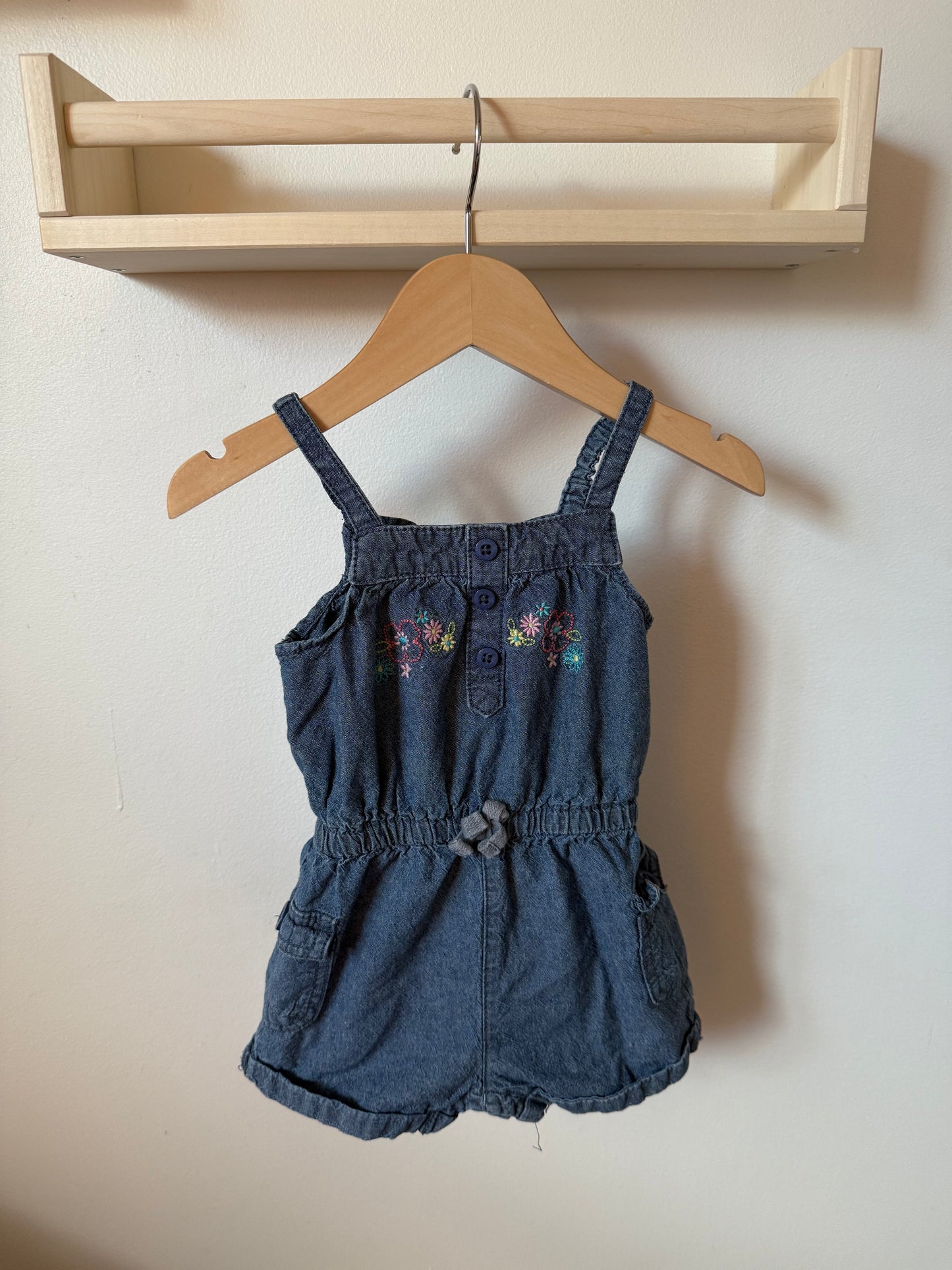 OSHKOSH DENIM ROMPER 9M