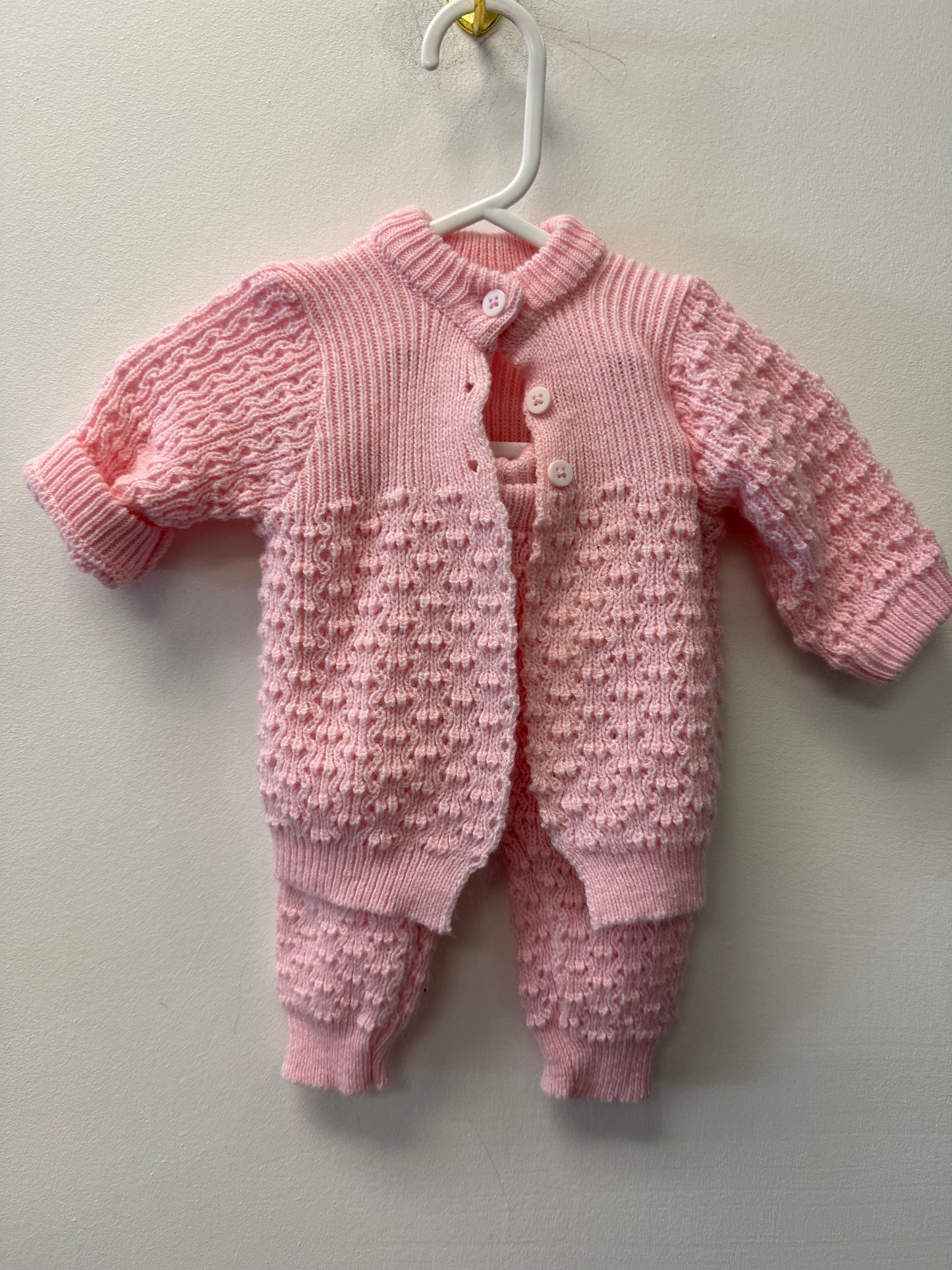 BABY MODE PINK KNIT OUTFIT SIZE 0-6M