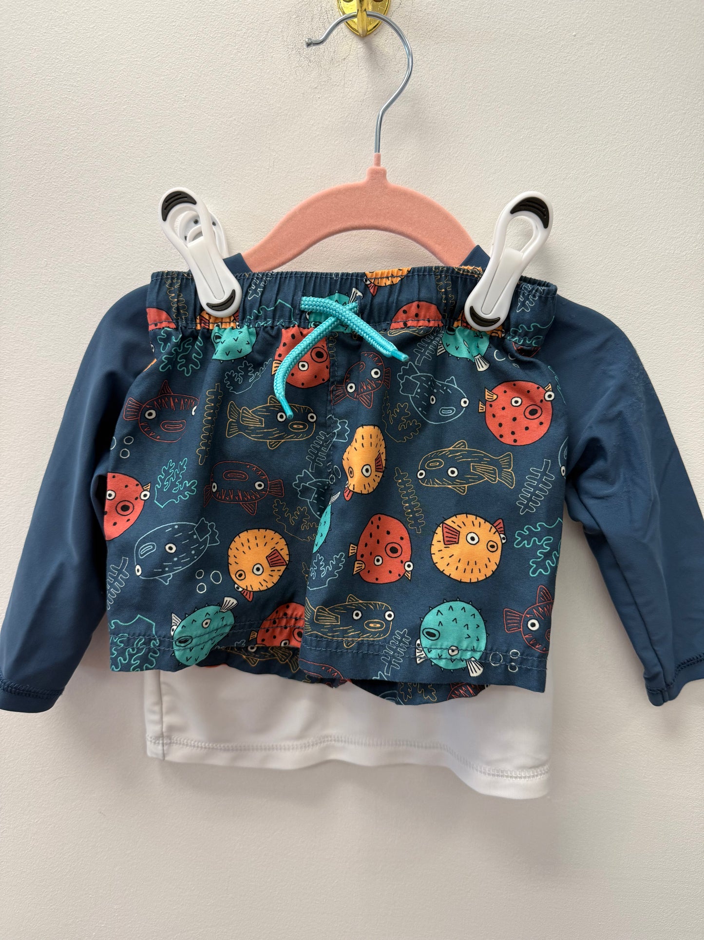 OLD NAVY PUFFER FISH BATHING SUIT SIZE 6-12M