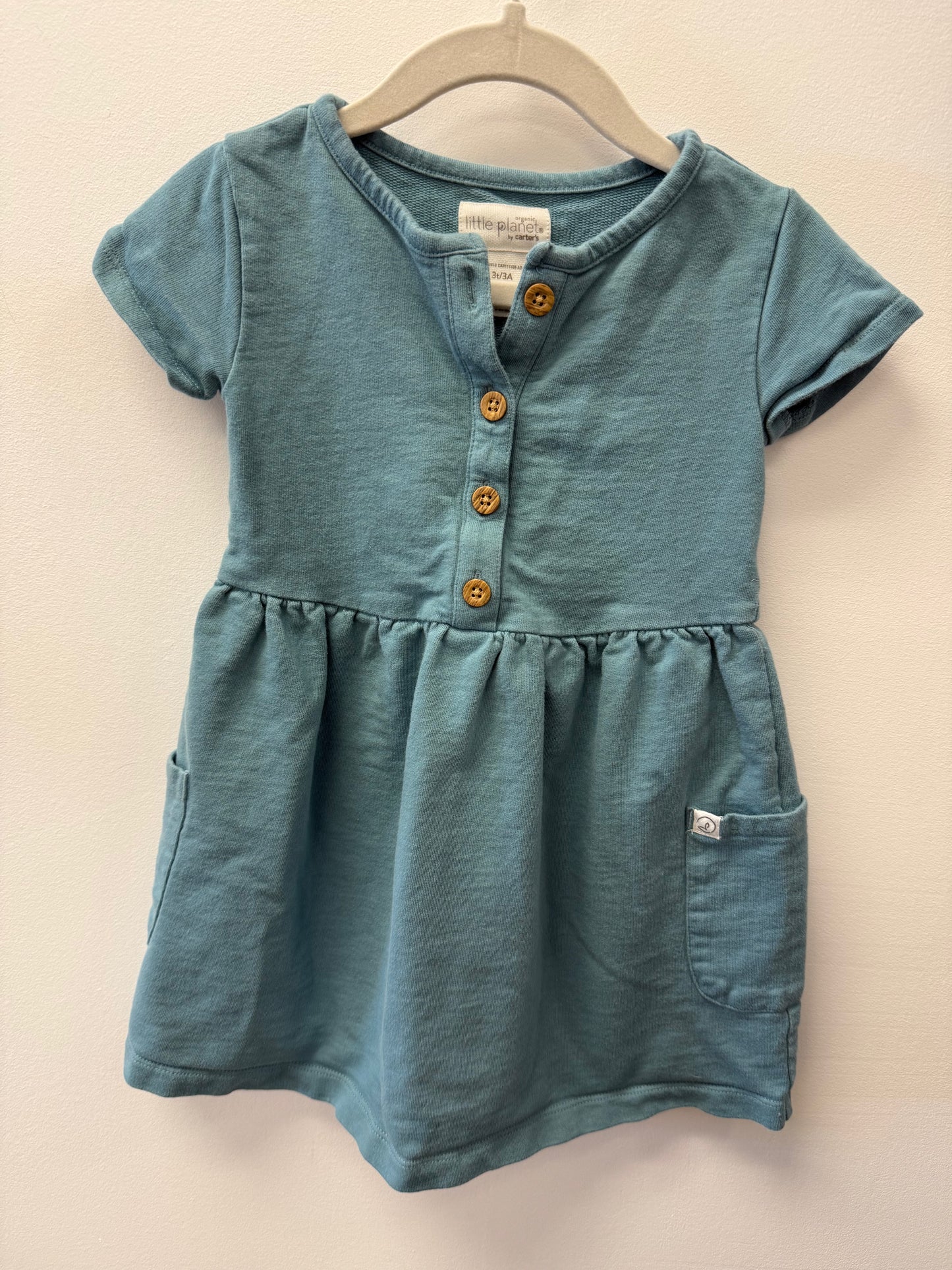 LITTLE PLANET BLUE POCKET DRESS SIZE 3T