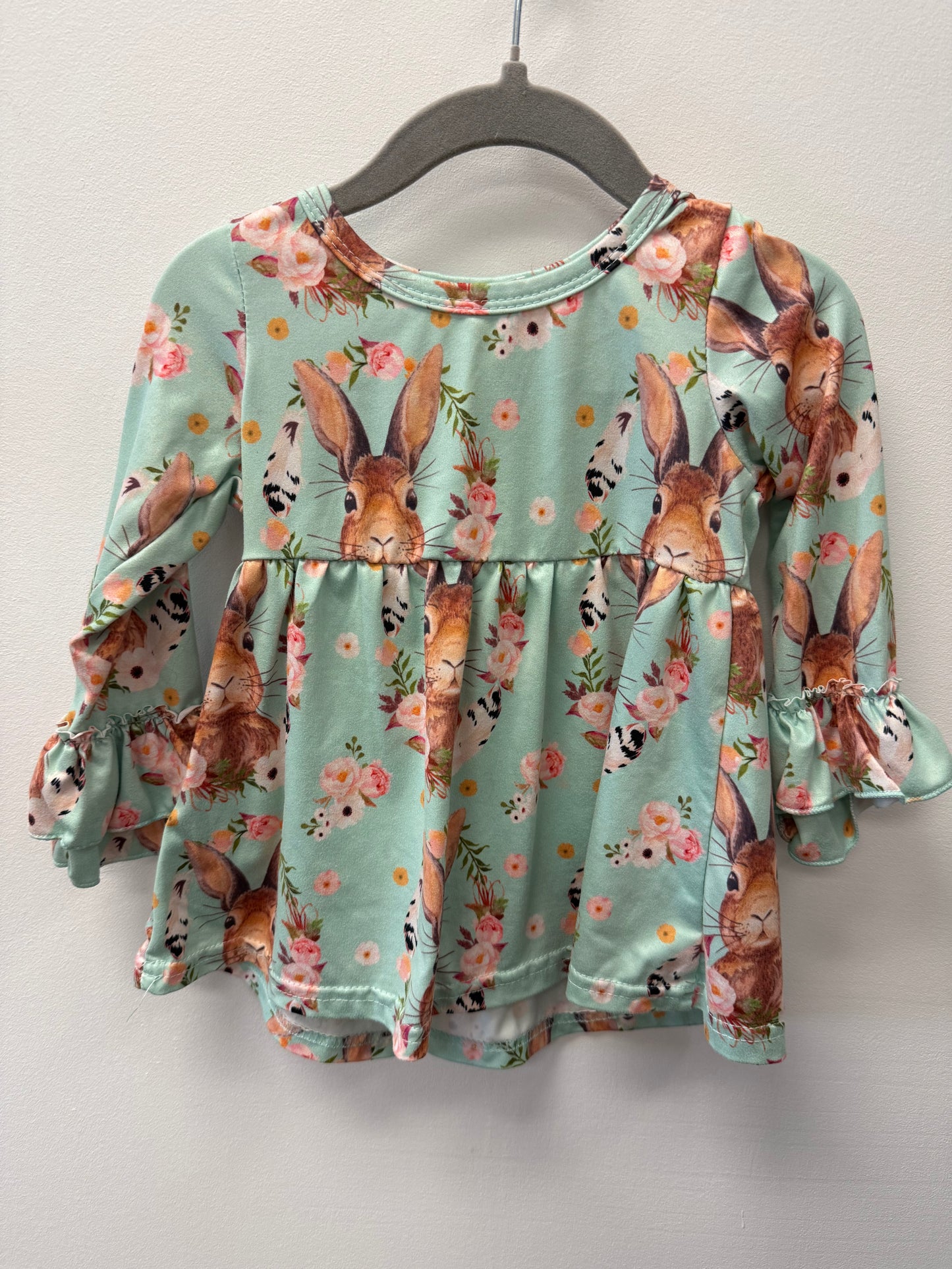 UNKNOWN BRAND RABBIT FLARE ARM DRESS SIZE 12M