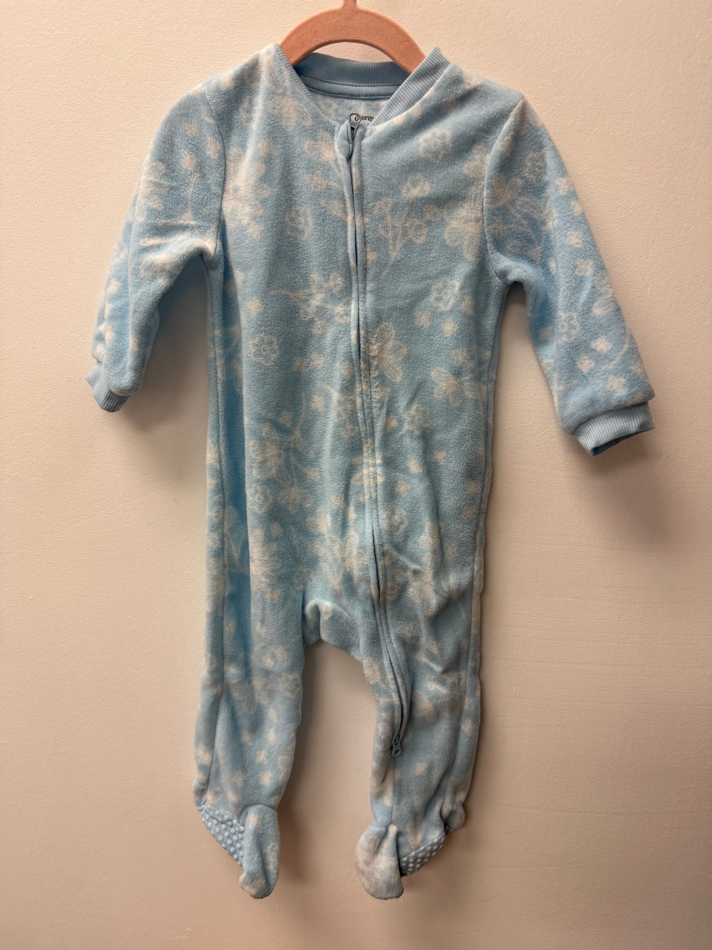 GEORGE FLEECE FLORAL SLEEPER SIZE 12-18M