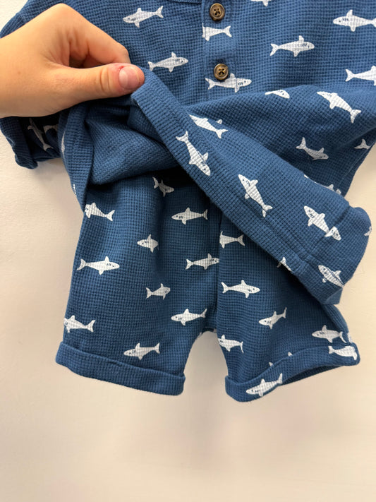 NWOT CARTERS SHARK SHORTS OUTFIT SIZE 12M