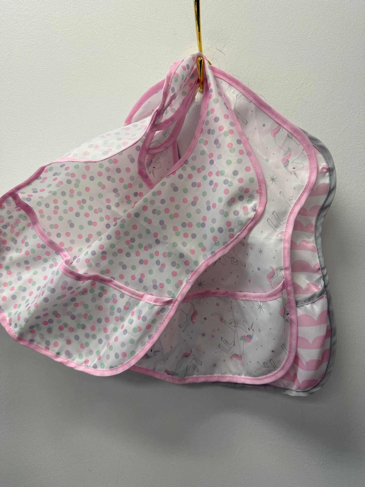 3 PACK OF PINK BIBS