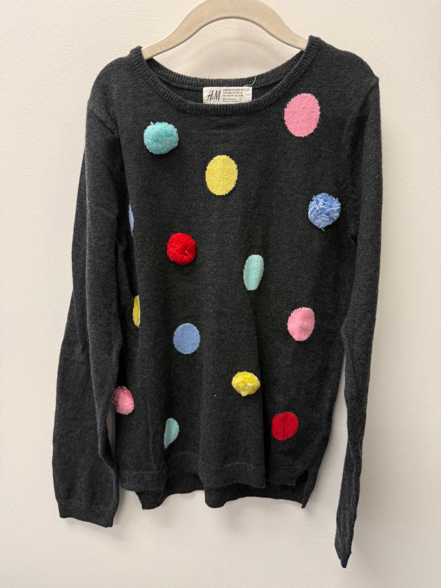 H&M POLKA DOT SWEATER SIZE 8-10