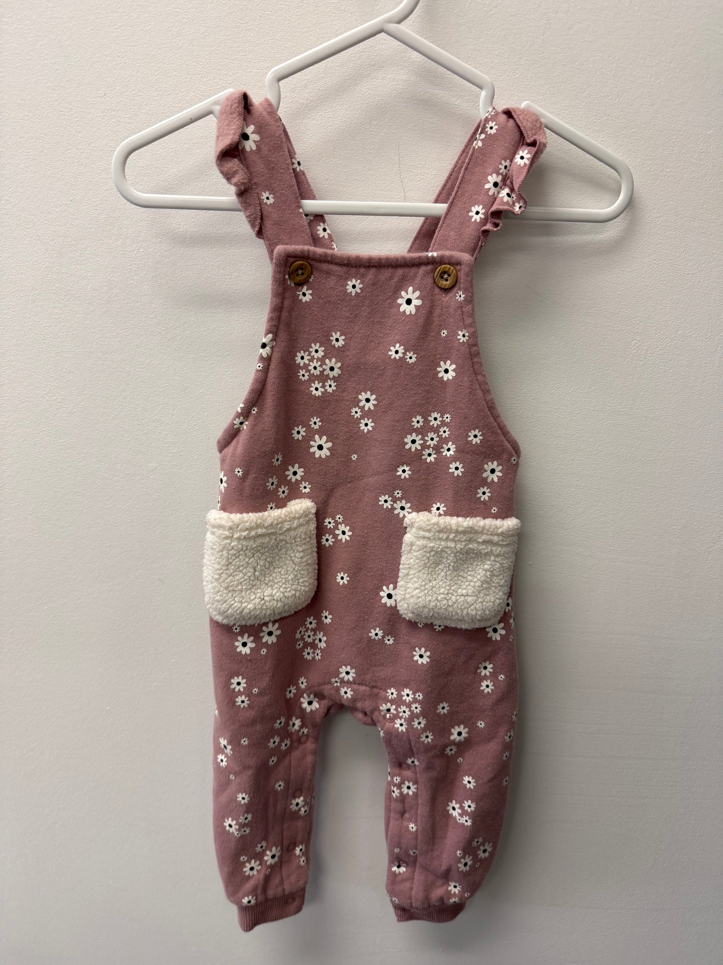 PL BABY FLORAL OVERALLS SIZE 12M