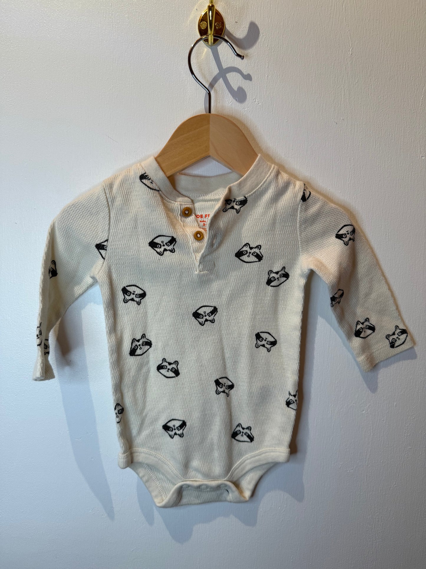 JOE FRESH RACOON ONESIE 3-6M
