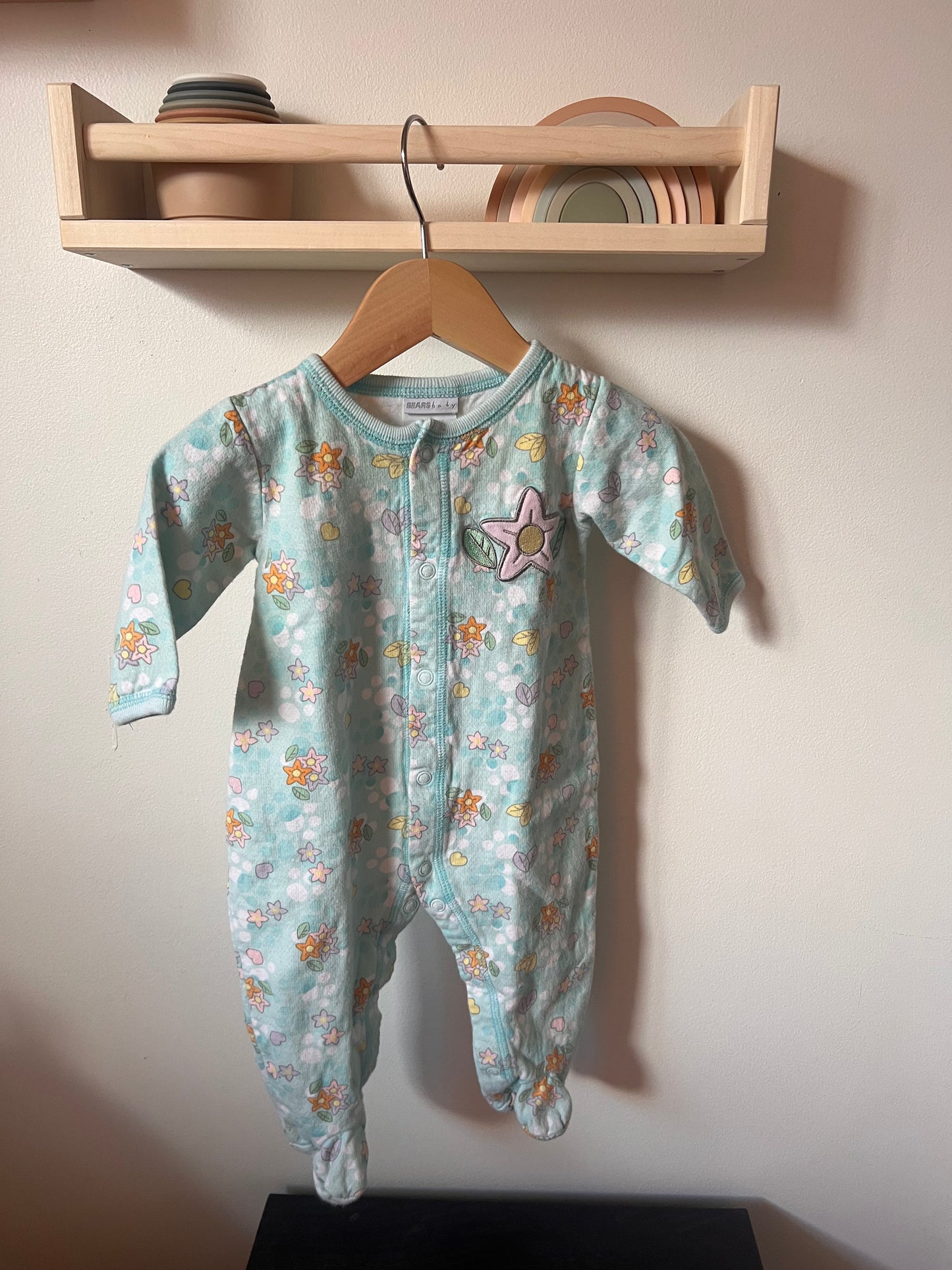 SEARS VINTAGE FLORAL SLEEPER 6M