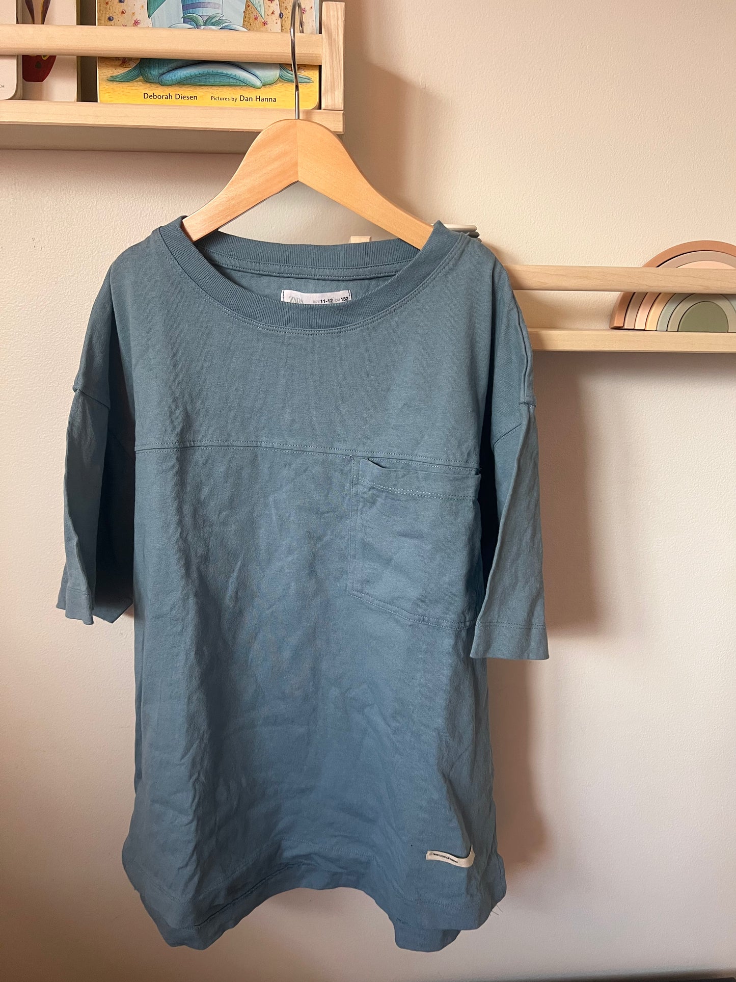 ZARA BLUE SHORT SLEEVE SHIRT SIZE 10