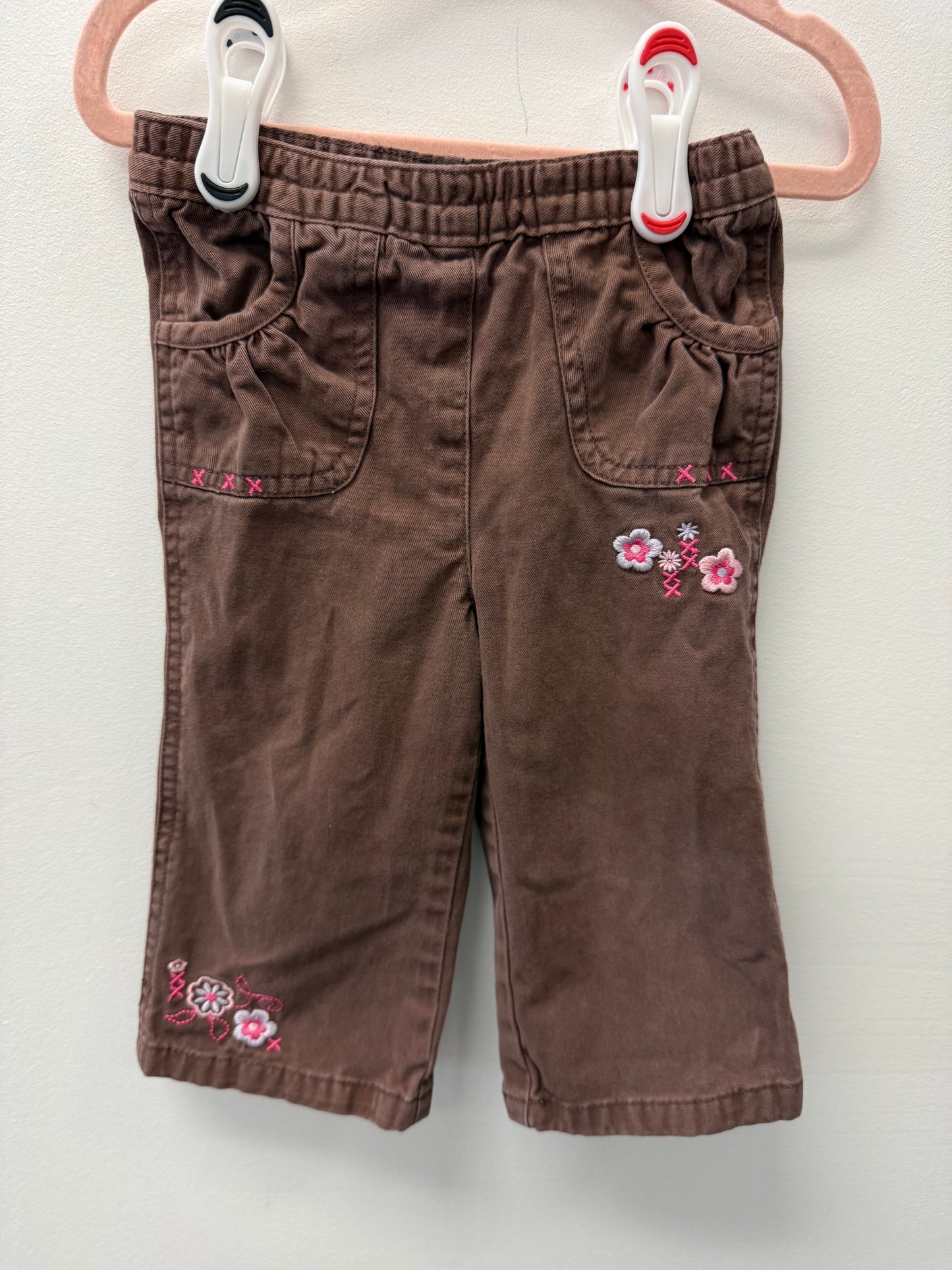 CHERKOEE BABY BROWN FLORAL PANTS SIZE 6-12M