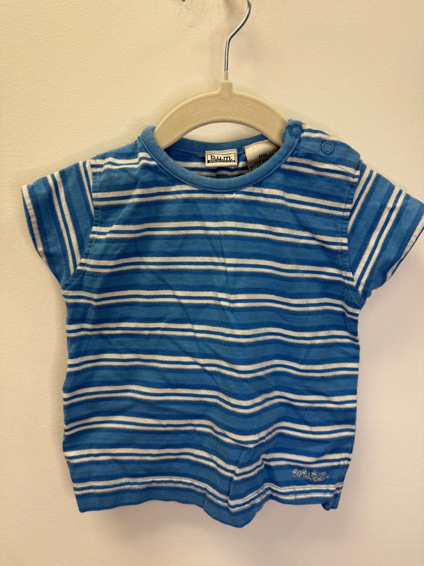 BUM EQUIPMENTS GIRLS STRIPPED SHIRT SIZE 12M