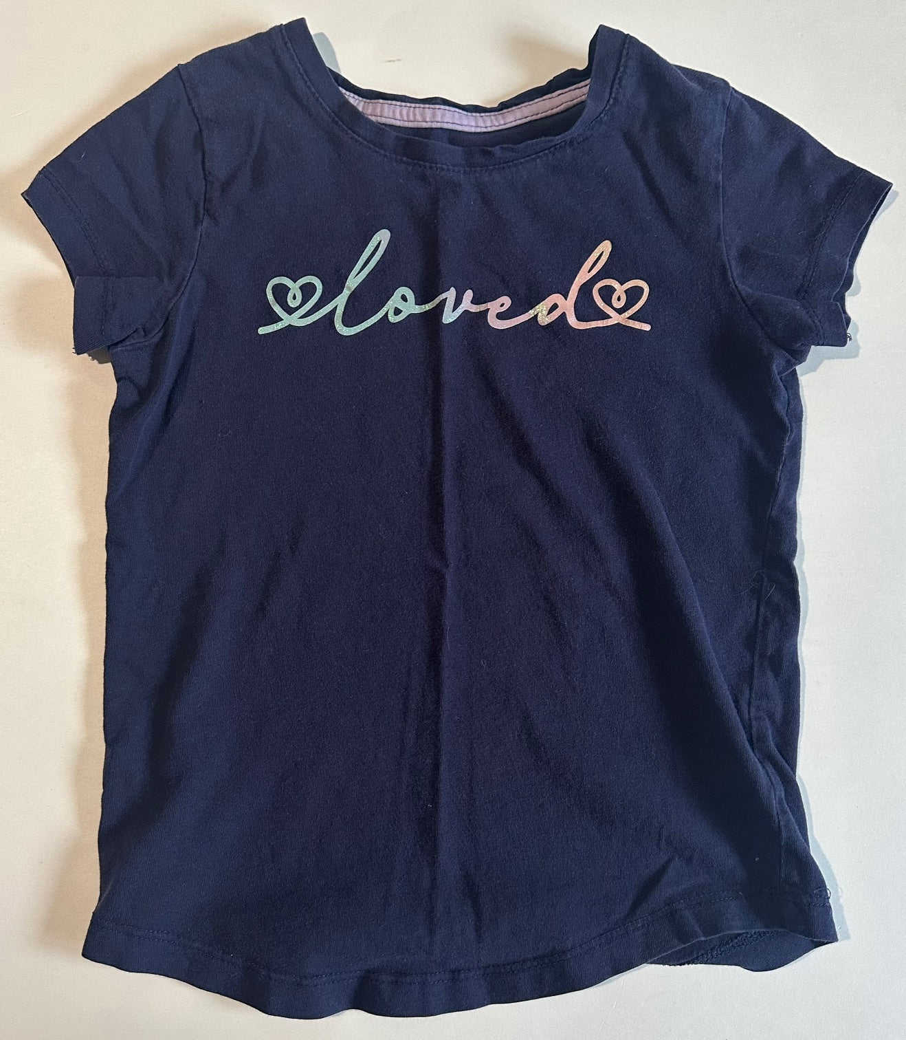 George, Dark Blue "Loved" T-Shirt - Size Small (6)
