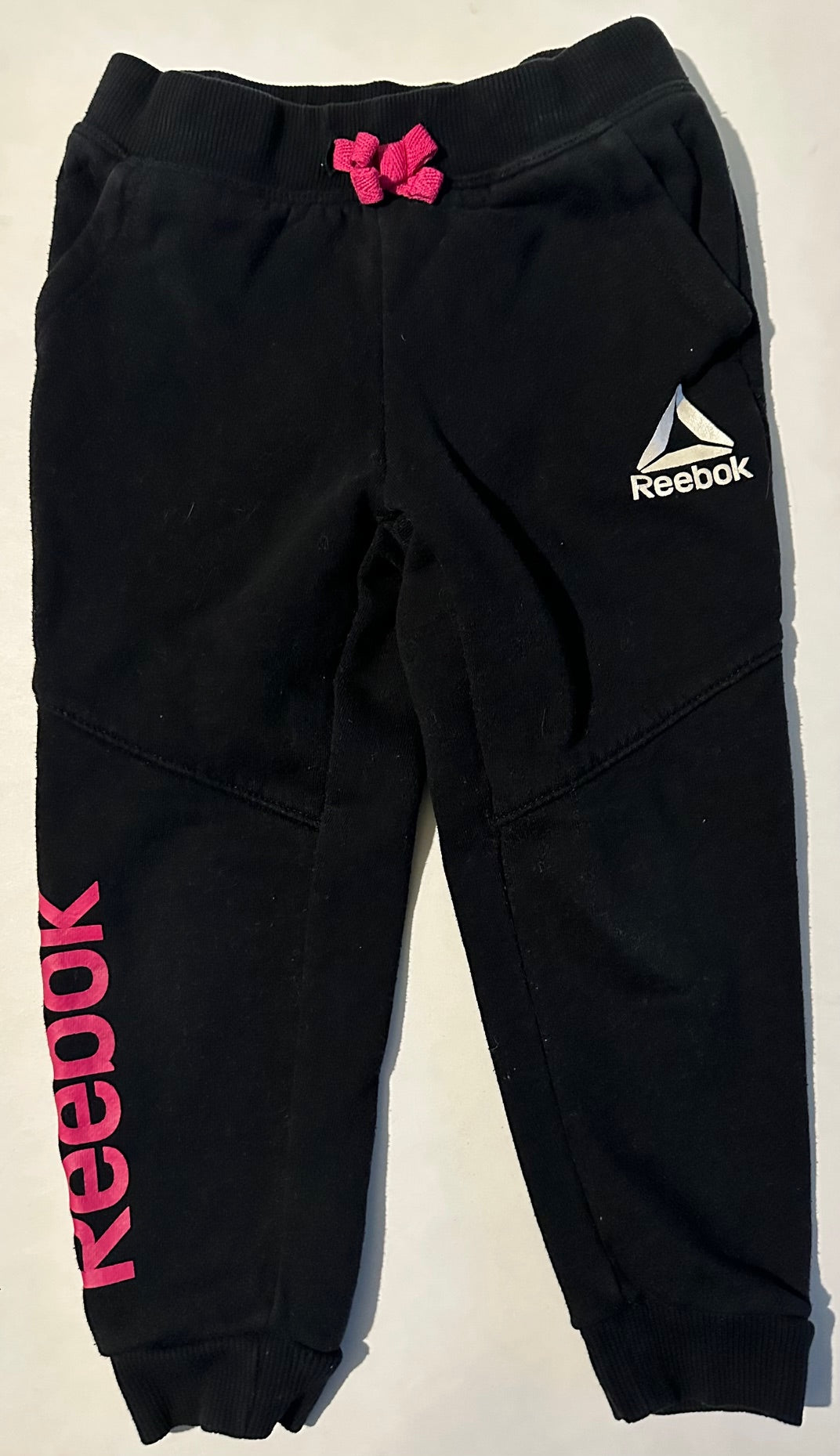 Reebok, Black and Pink Sweatpants - Size 3T