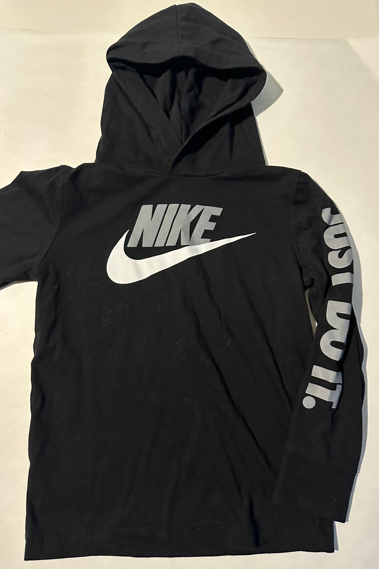 Nike, Black Hooded Shirt - Size 6-7