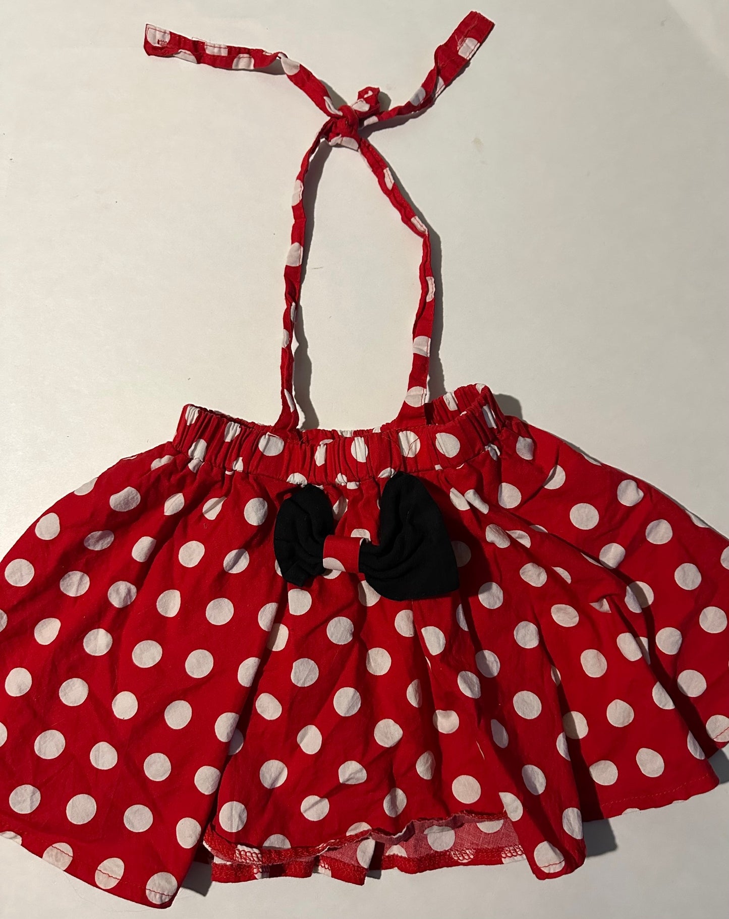 Unknown Brand, Red and White Polka-Dot Skirt with Tie - 18-24 Months