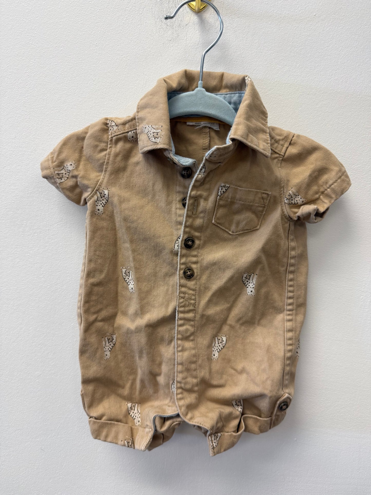 CARTERS BROWN ROMPER SIZE NEWBORN