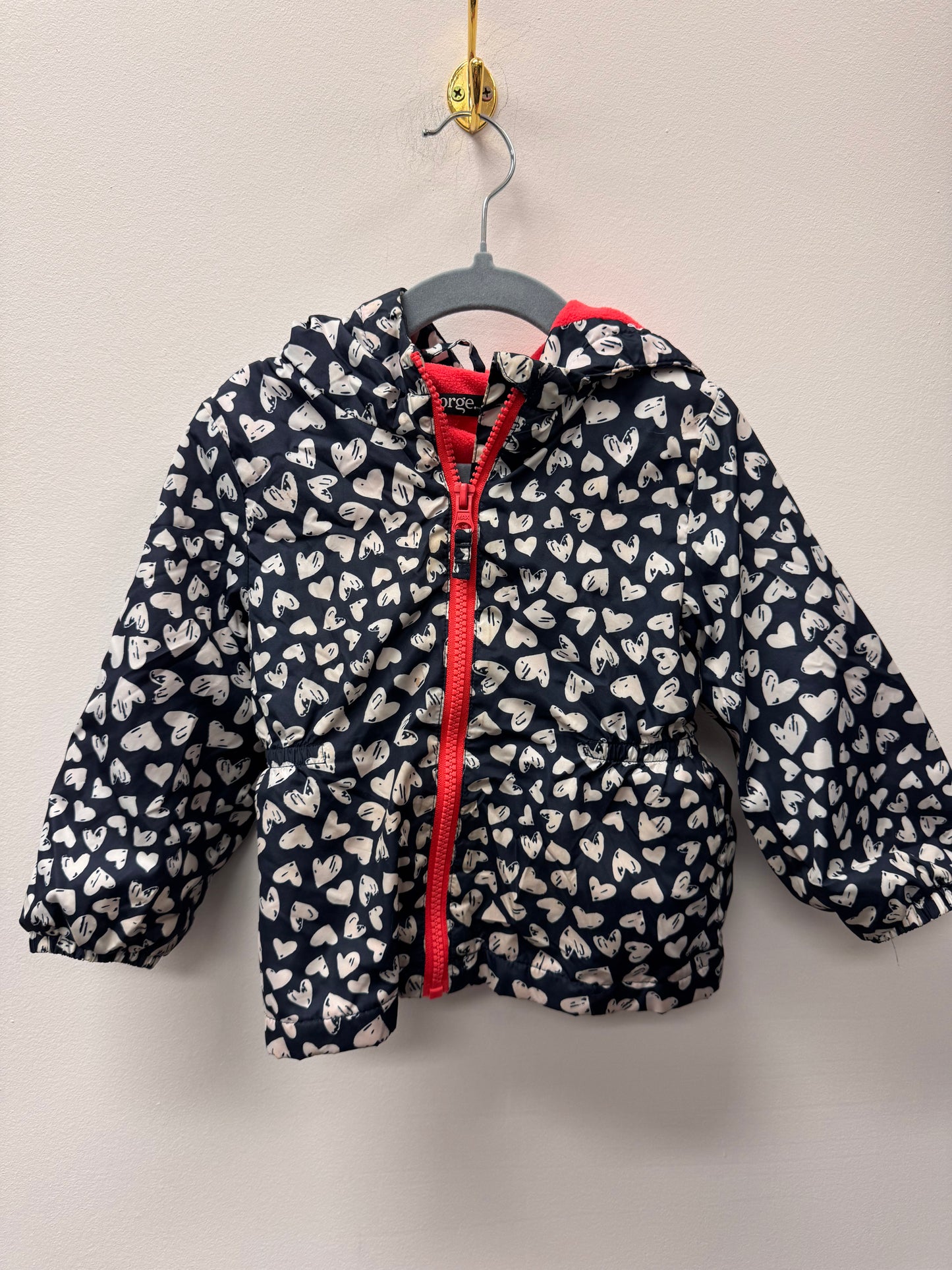 GEORGE FLEECE LINED HEART COAT SIZE 2T