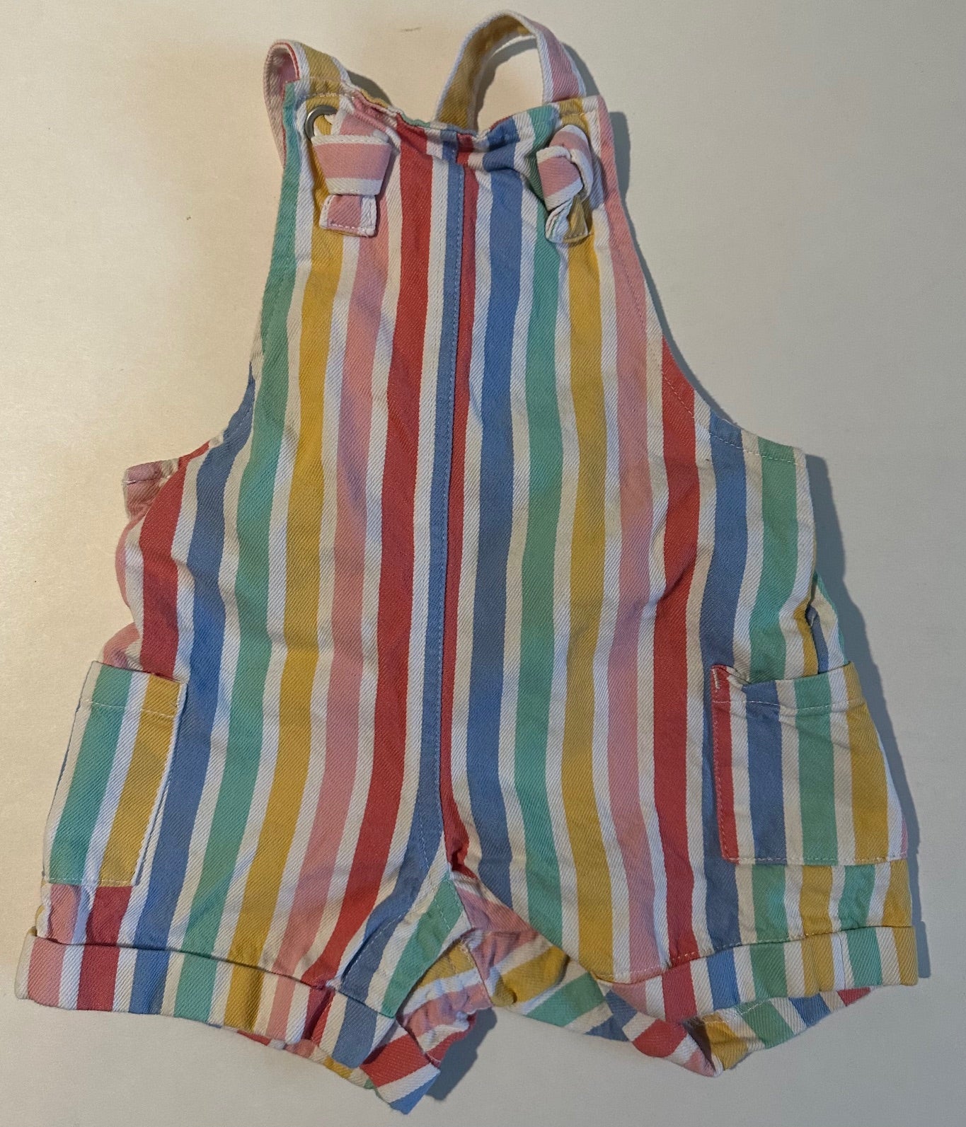 Little Me, Colourful Striped Shortalls - 12 Months