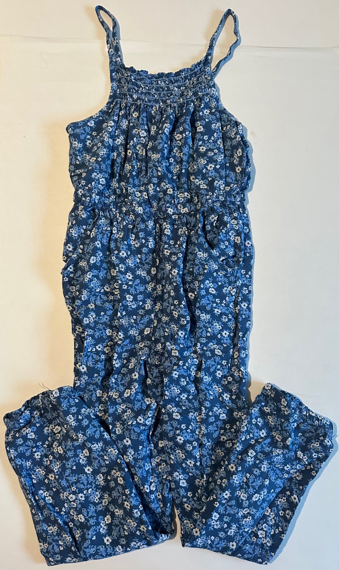 Penelope Mack, Blue and White Flowery Romper - Size 7