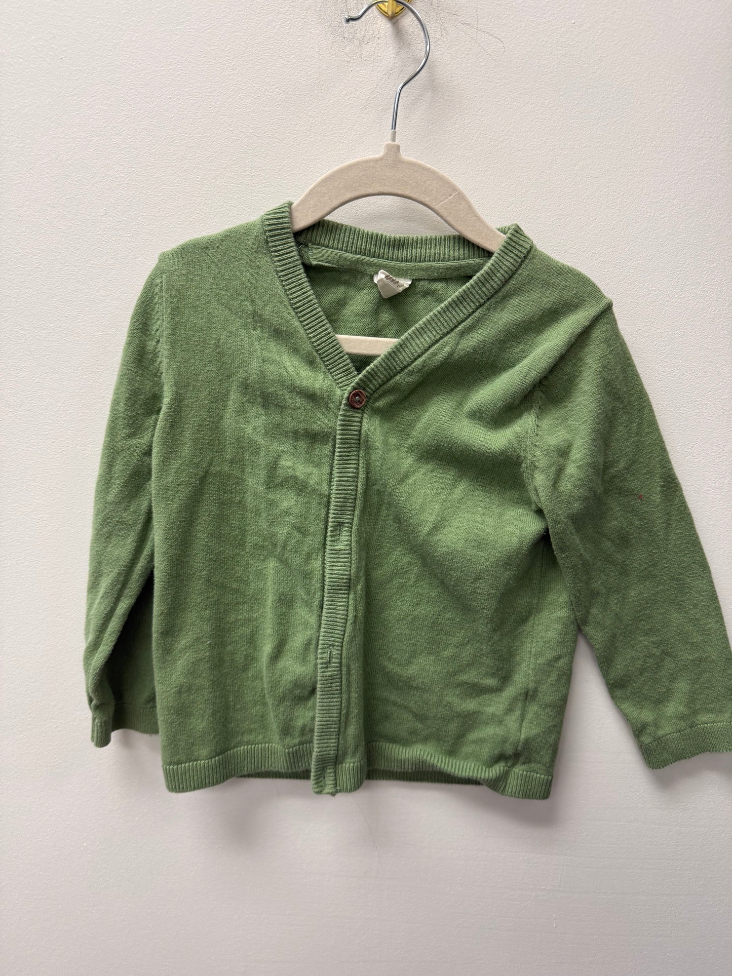 H&M GREEN CARDIGAN SIZE 2T