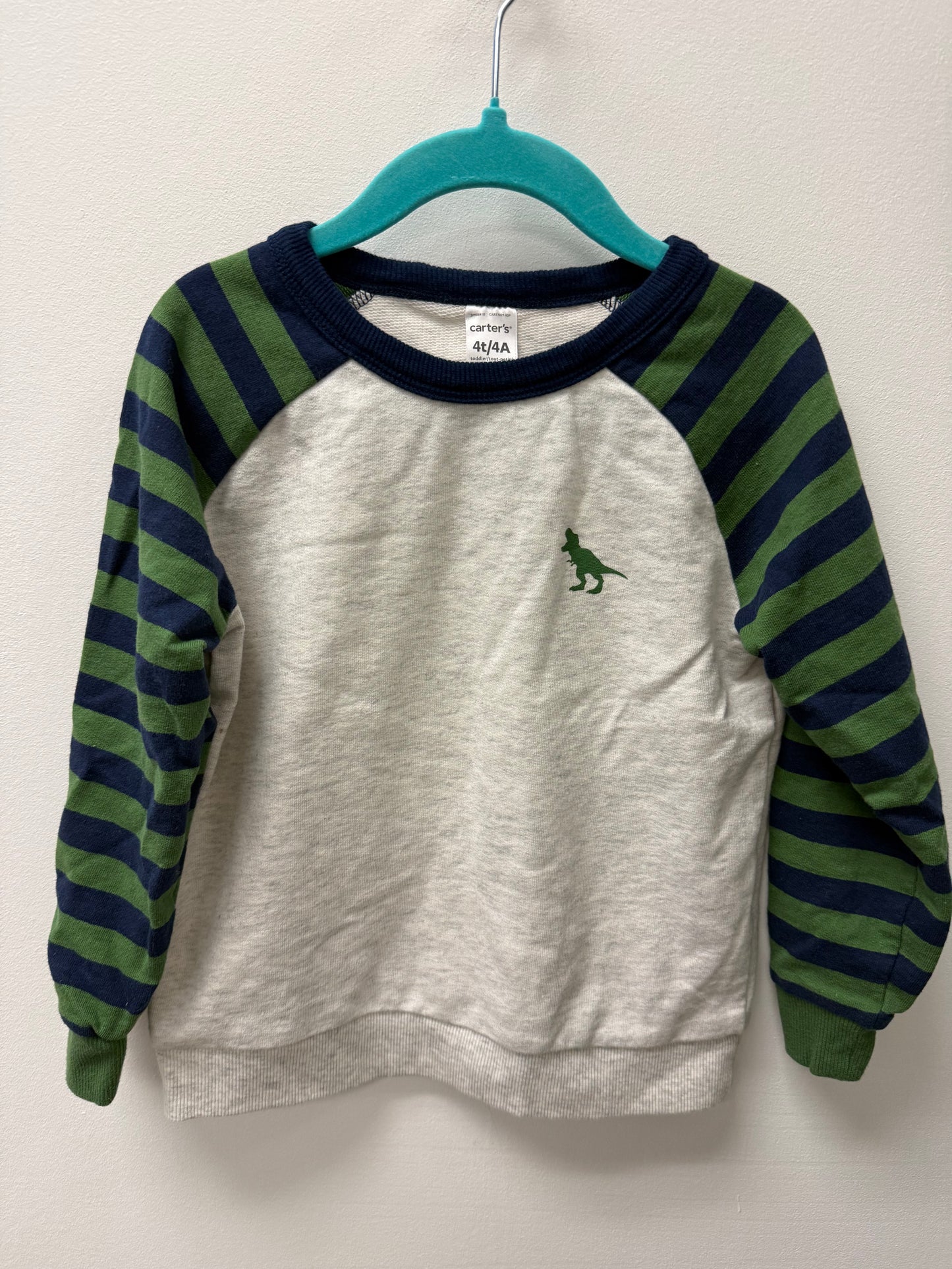 CARTERS STRIPPED DINO CREW SIZE 4T