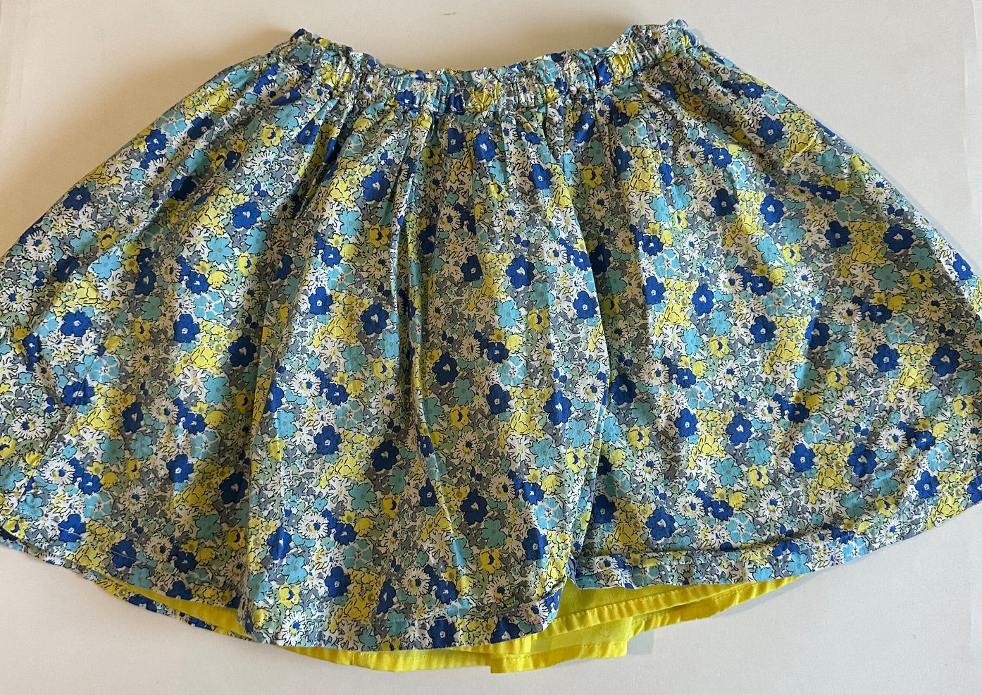 I Love J, Blue and Yellow Flowery Skirt - Size 5-6