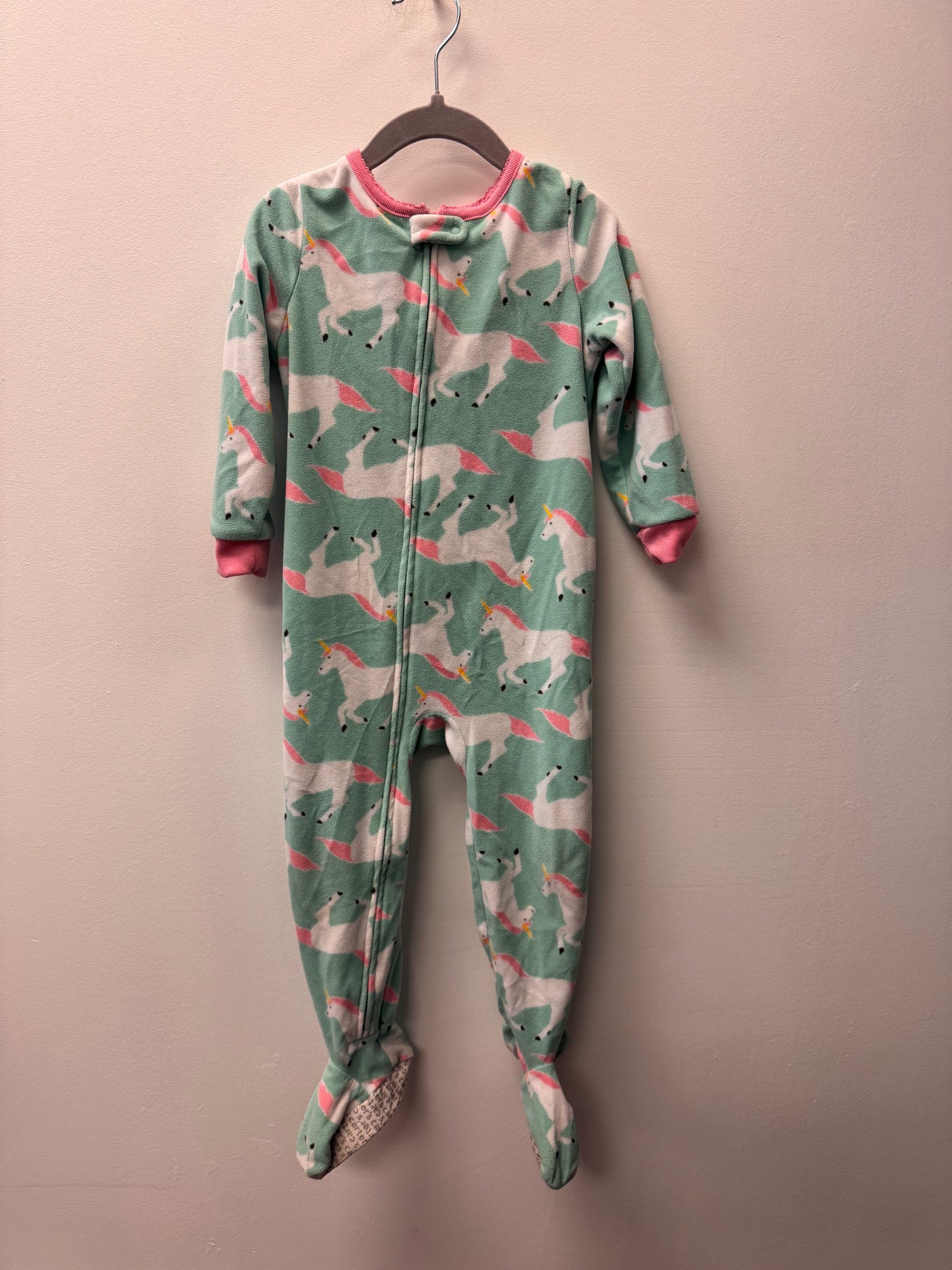 CARTERS FLEECE UNICORN SLEEPER SIZE 3T