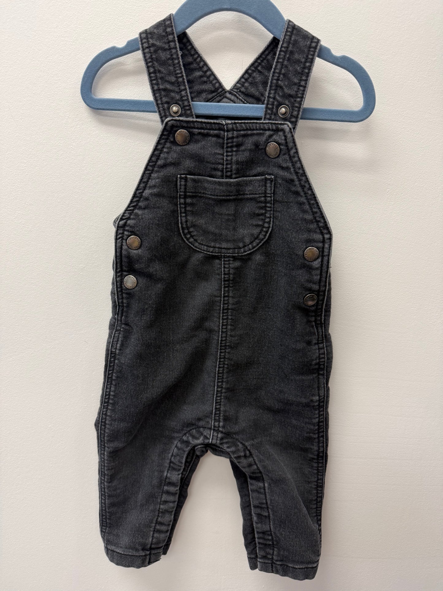 JOE FRESH BLACK OVERALLS SIZE 12-18M