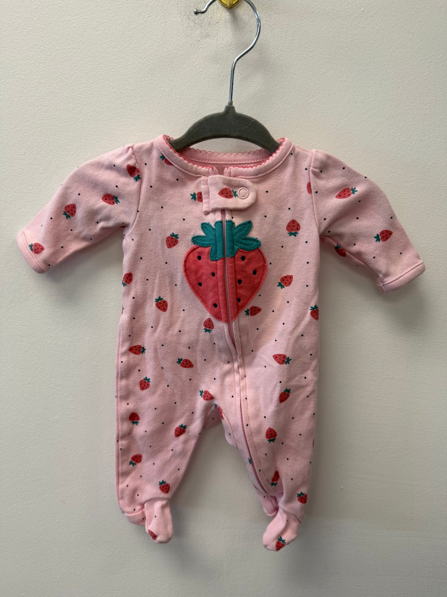 CARTERS STRAWBERRY PREEMIE SLEEPER