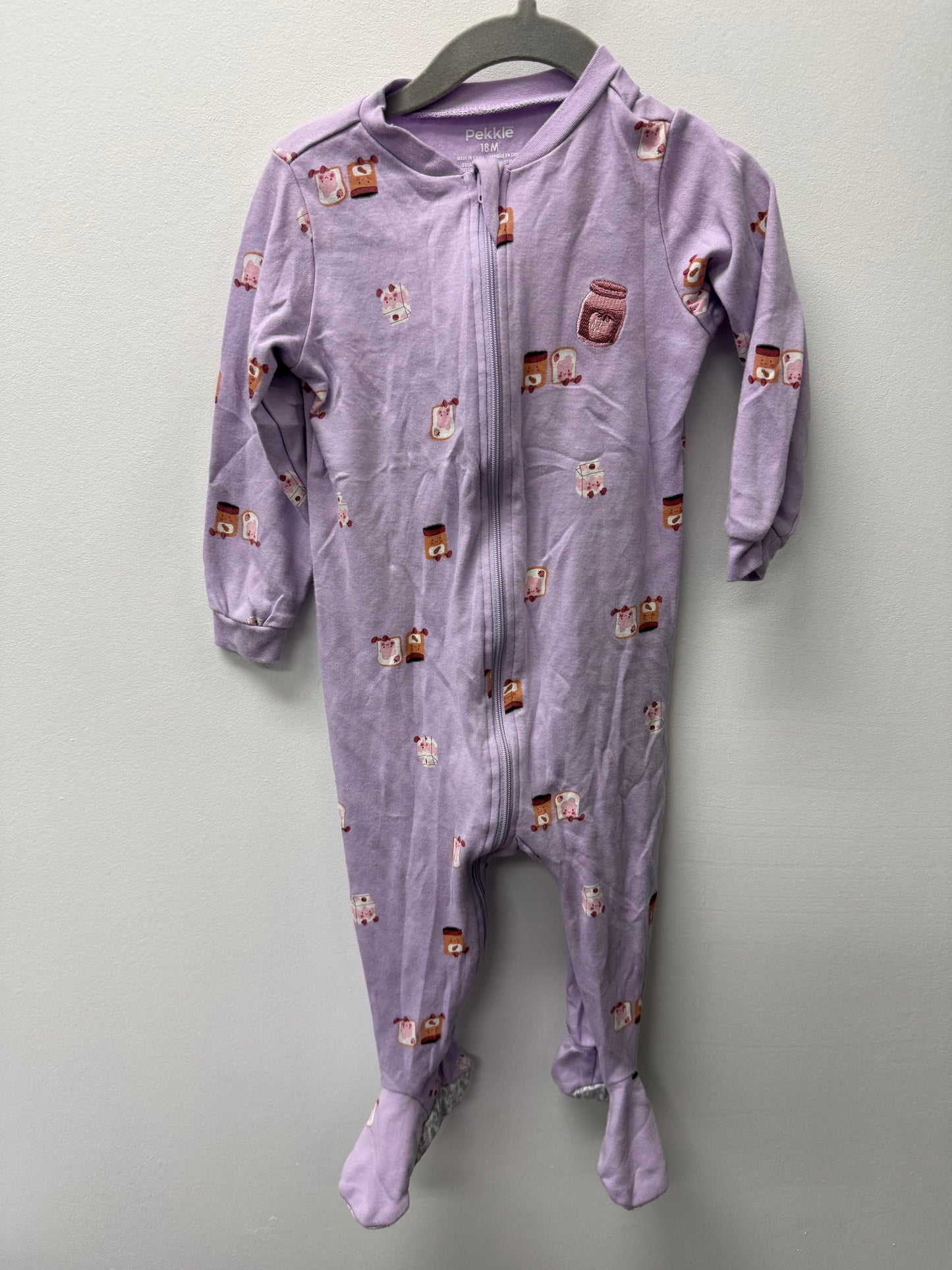 PEKKLE PEANUT BUTTER & JELLY SLEEPER SIZE 18M