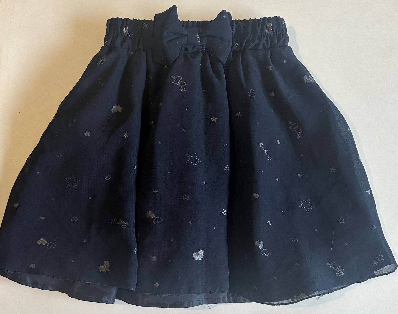 Unknown Brand, Navy Blue Skirt with Bow - Size 6-7
